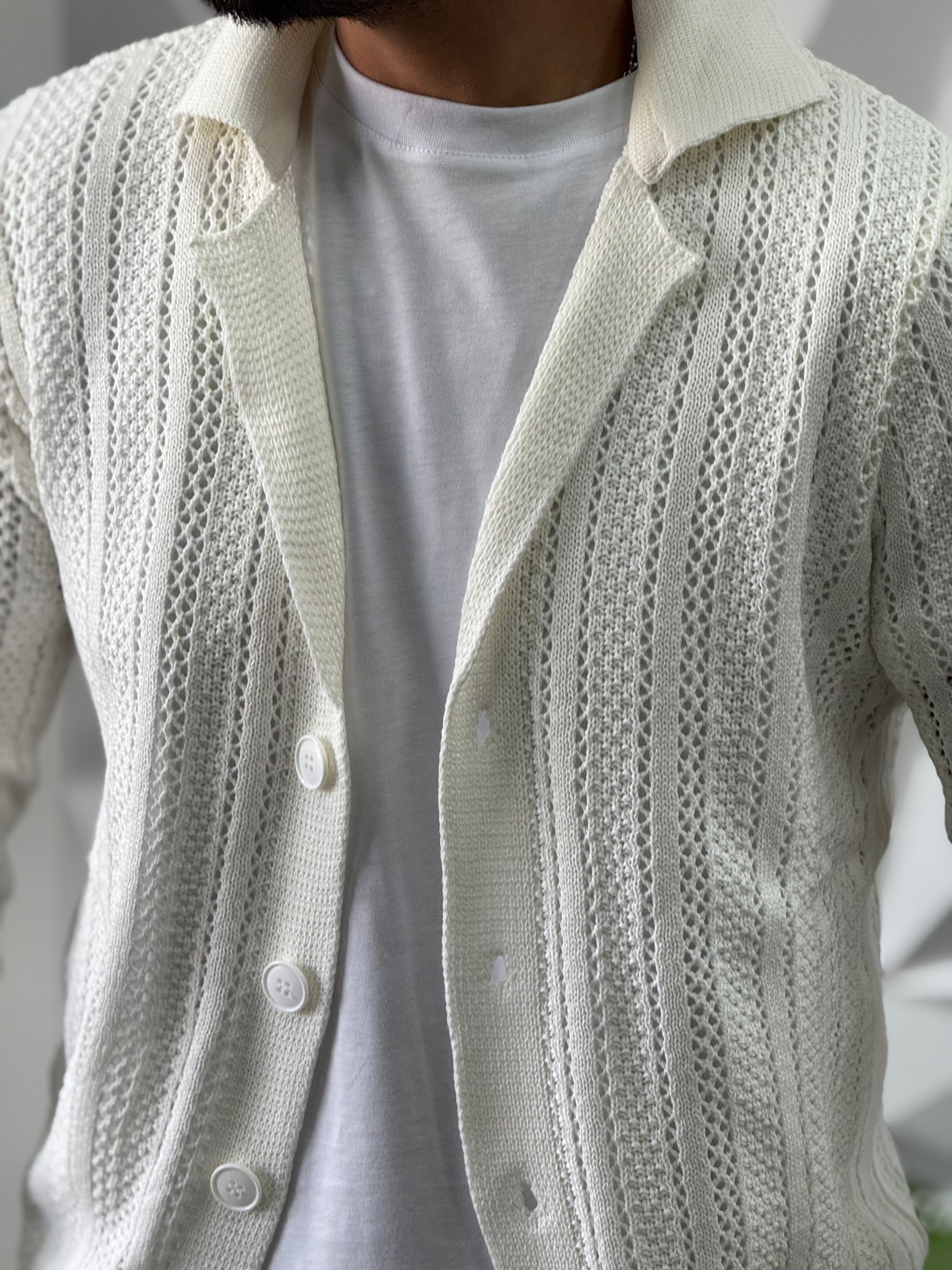 Cardigan bianco forato New Job Brand