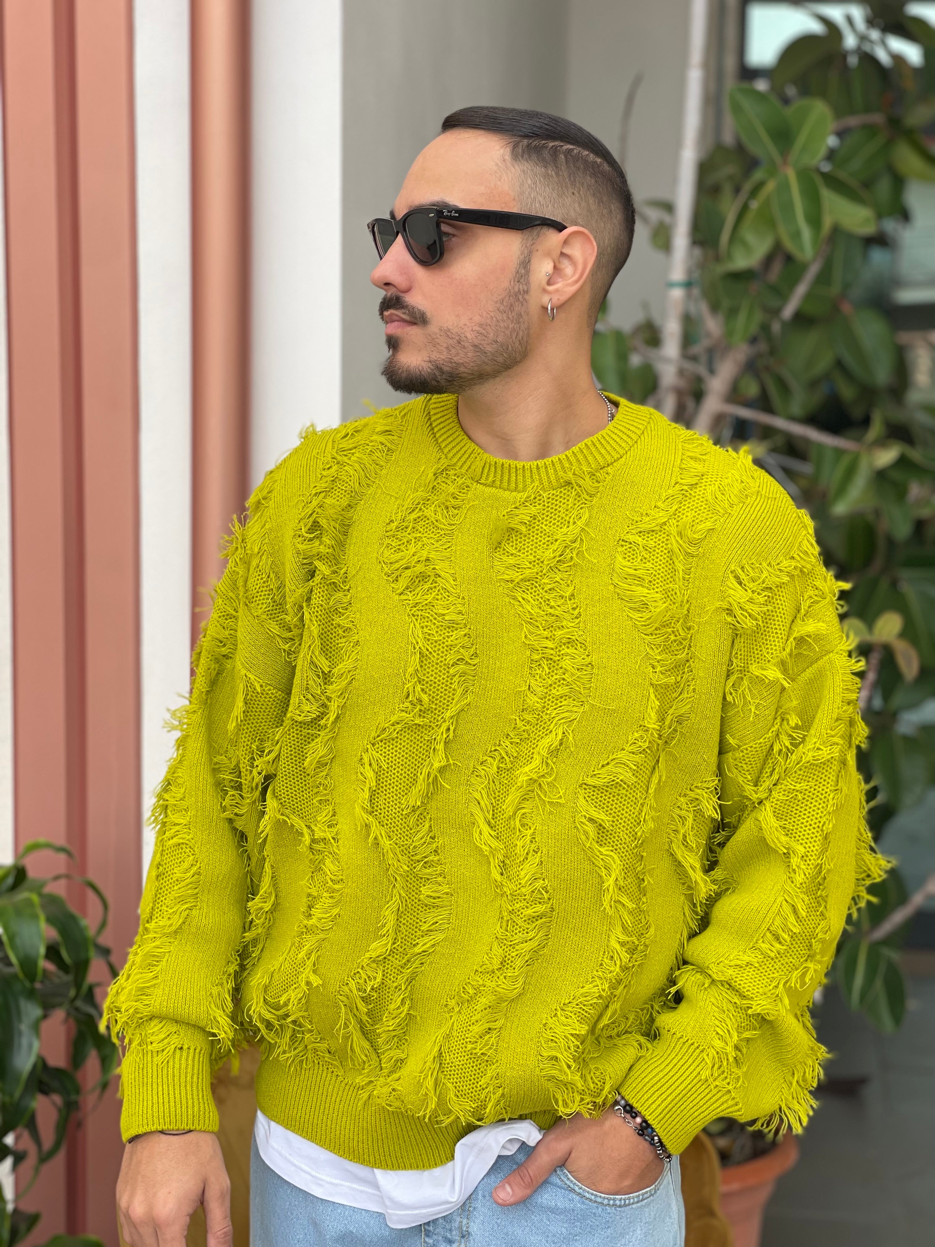 PULLOVER MOOGLY OVERSIZE VERDE ACIDO NEW JOB BRAND
