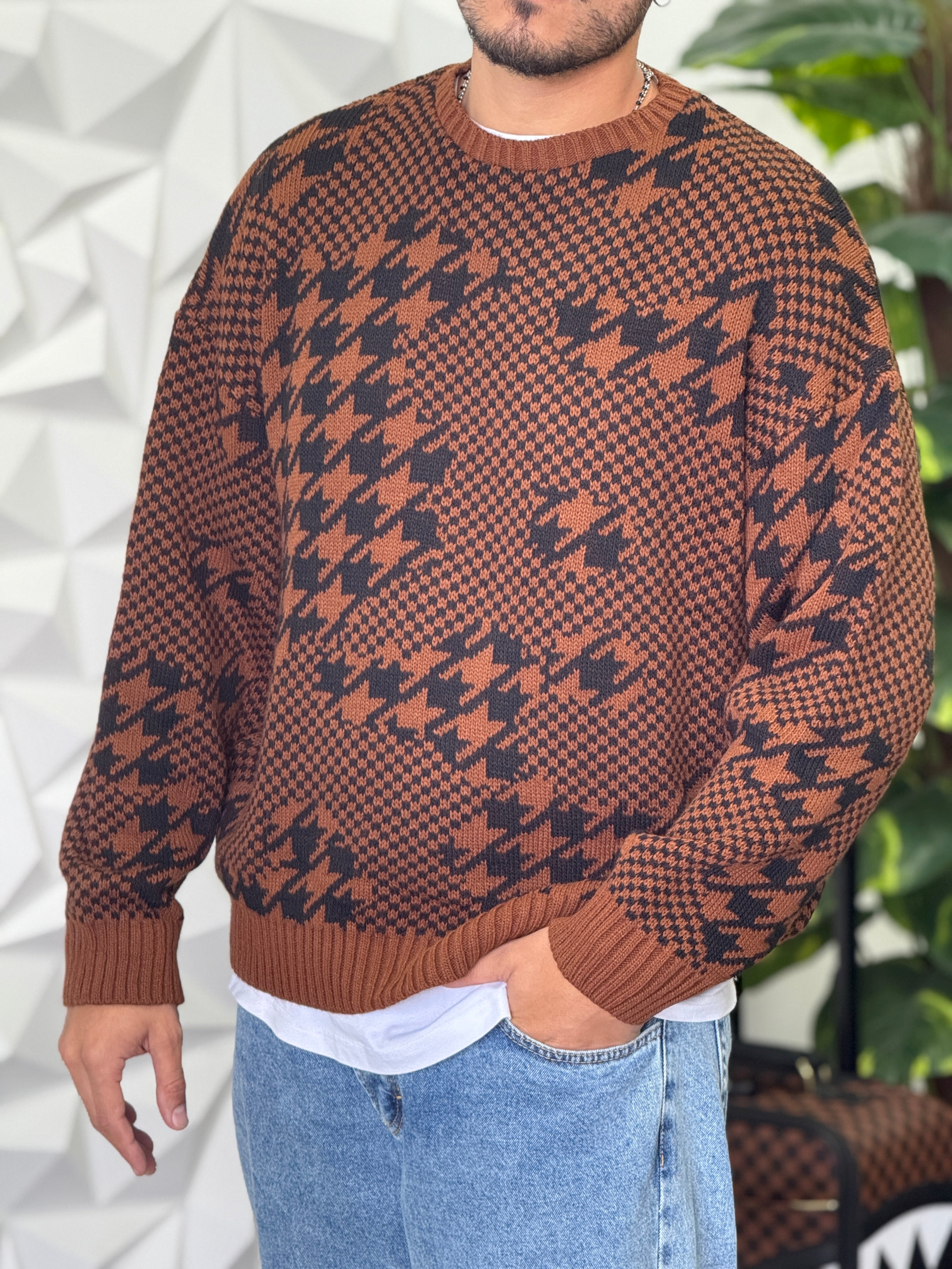 PULLOVER OVERSIZE MOSAICO EFFETTO NEW JOB BRAND