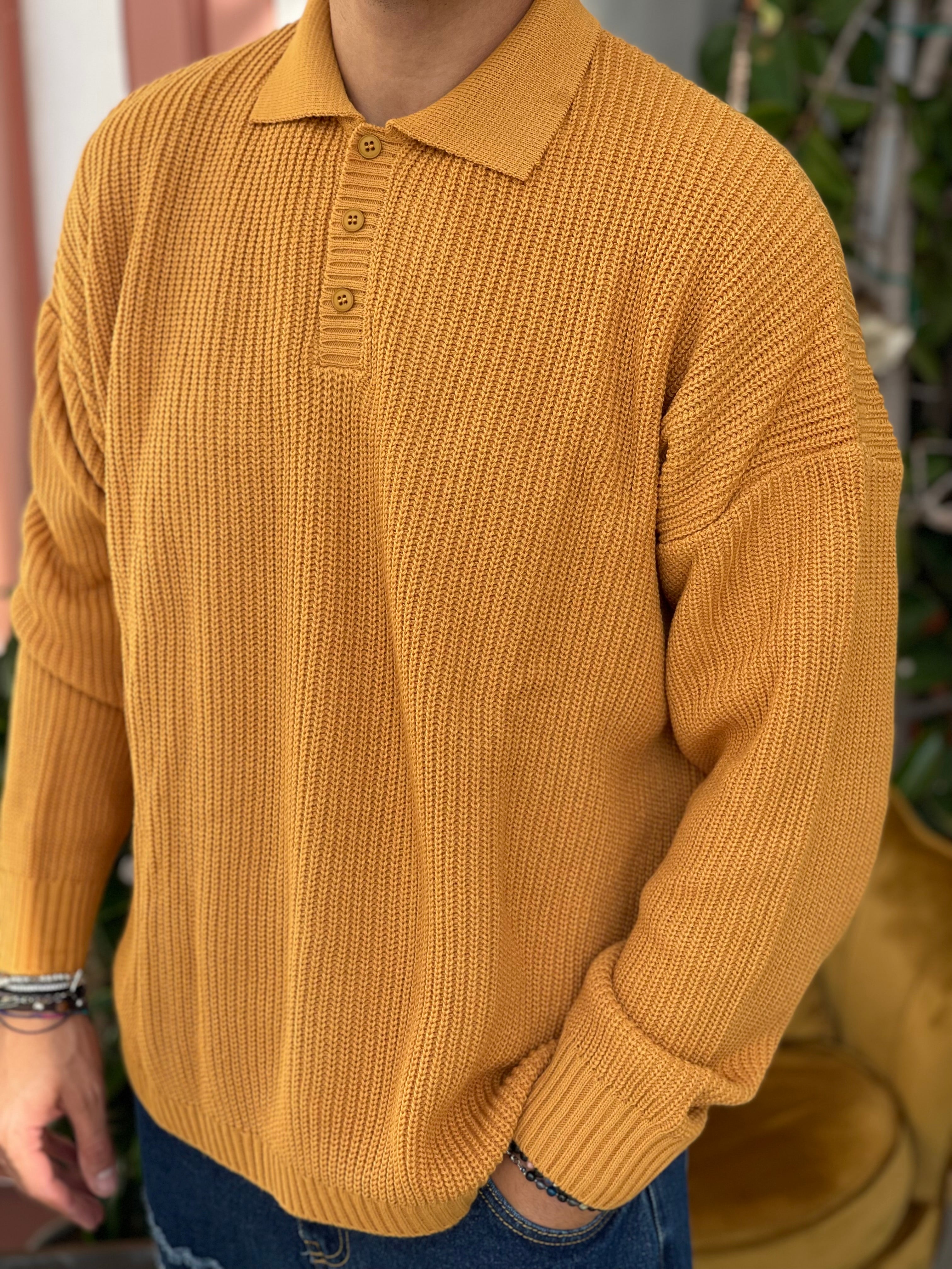 POLO OVERSIZE SENAPE