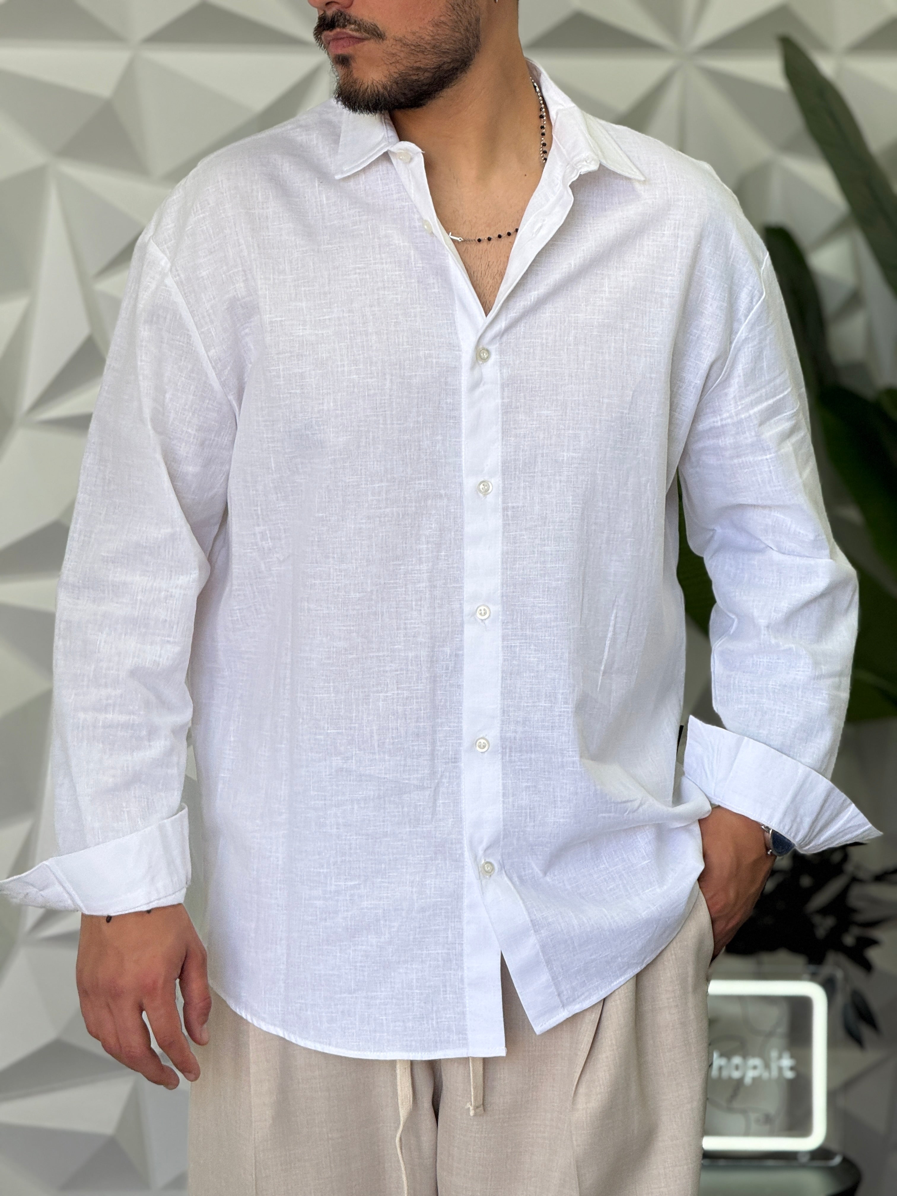 CAMICIA LINO BIANCO NEW JOB BRAND