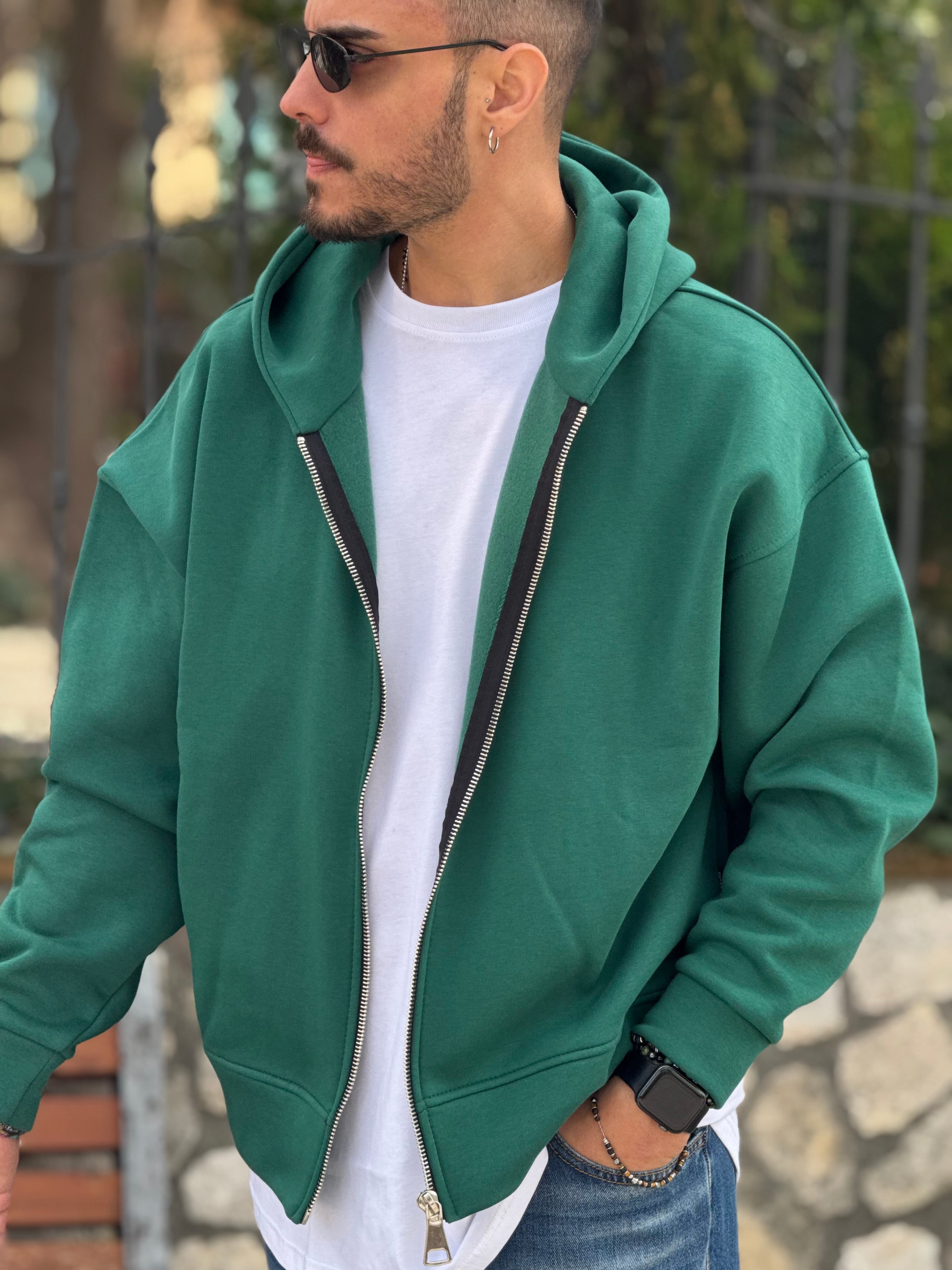 FELPA OVERSIZE CON ZIP NEW JOB BRAND