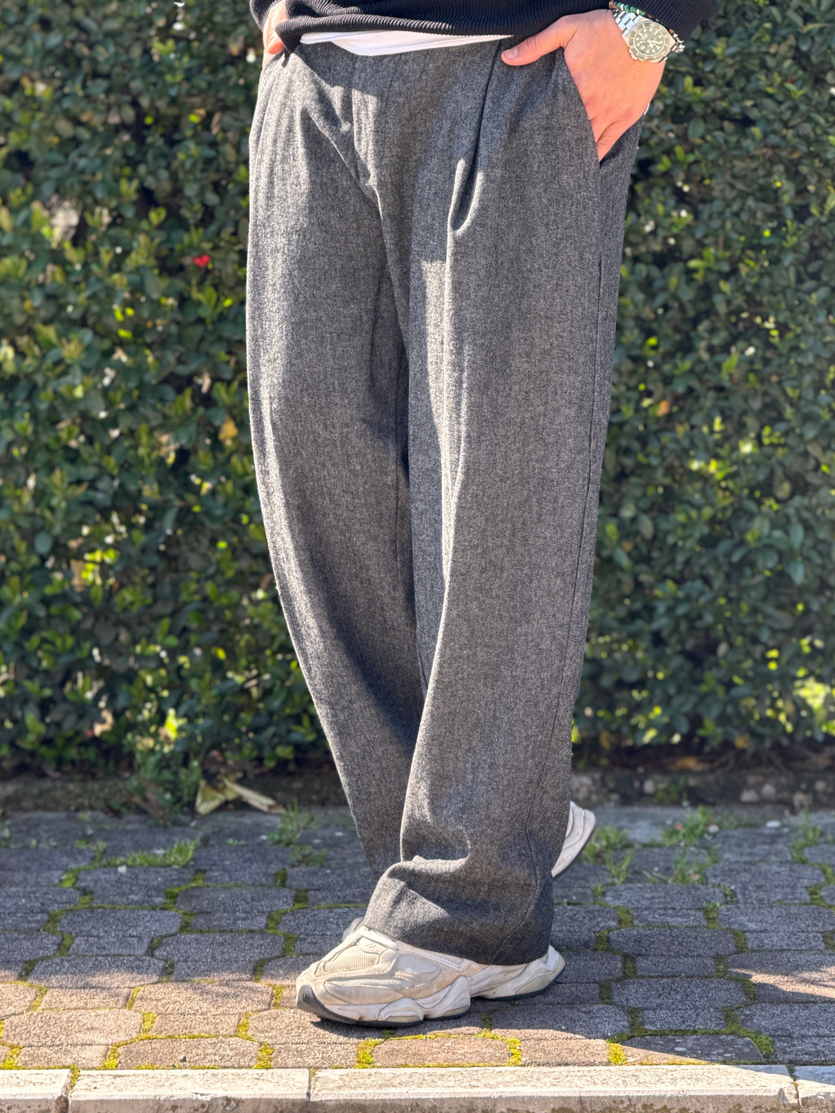 PANTALACCIO AMALFI JEANS FIAMMATO GRIGIO BAGGY BEIGE NEW JOB BRAND