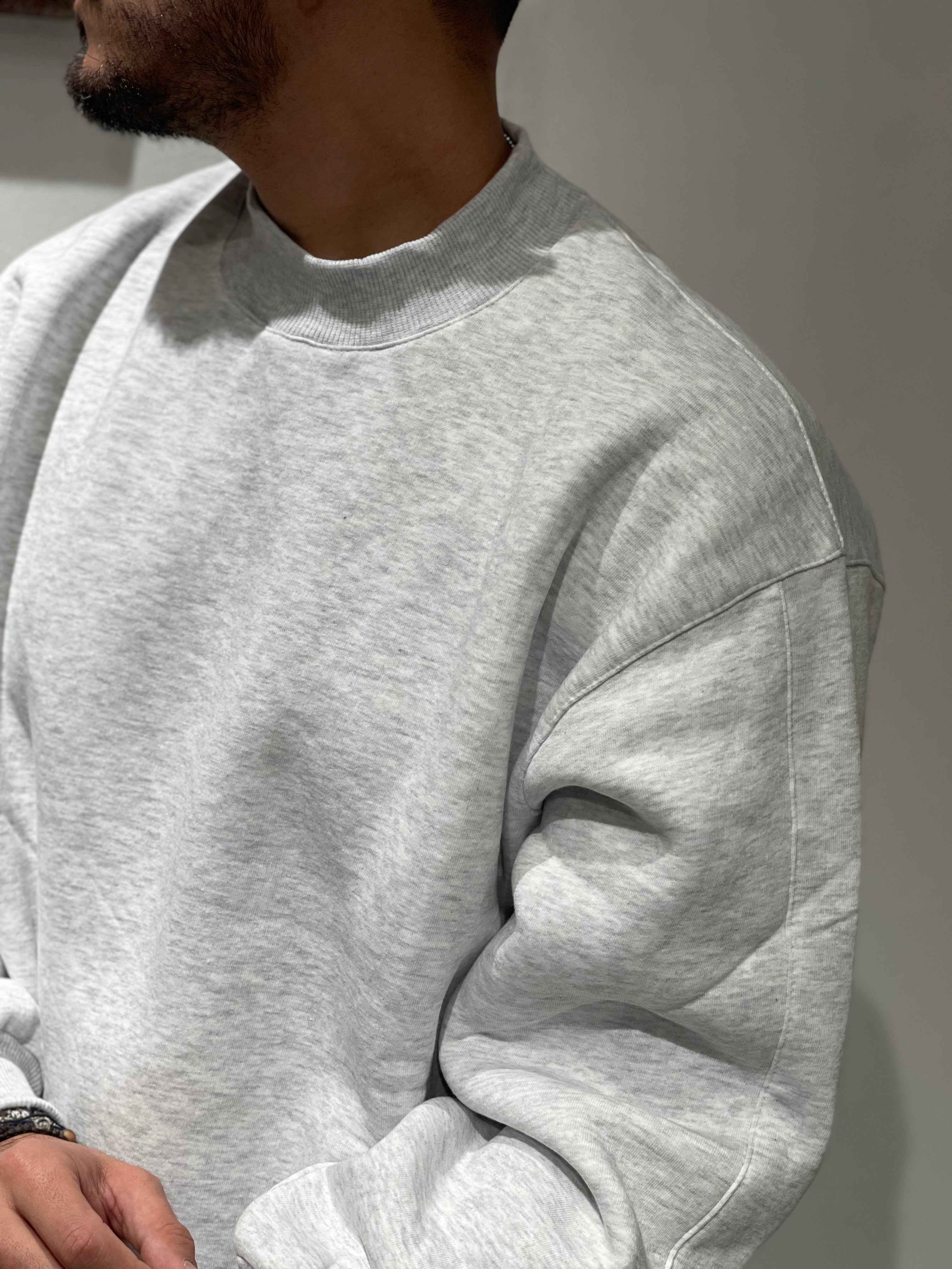 FELPA MEZZOCOLLO CROPPED GRIGIO NEW JOB BRAND
