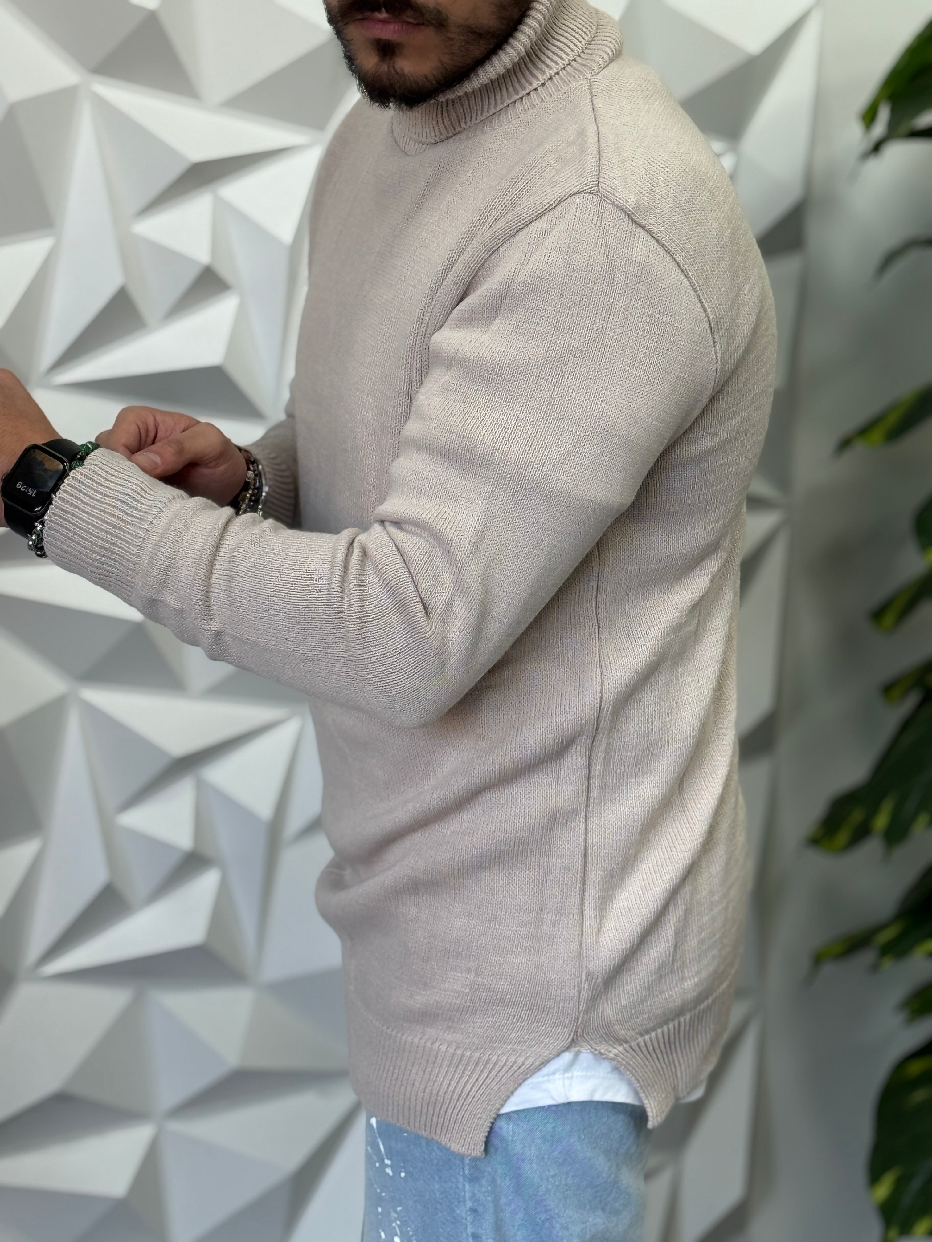PULLOVER LONG FIT COLLO ALTO BEIGE NEW JOB BRAND