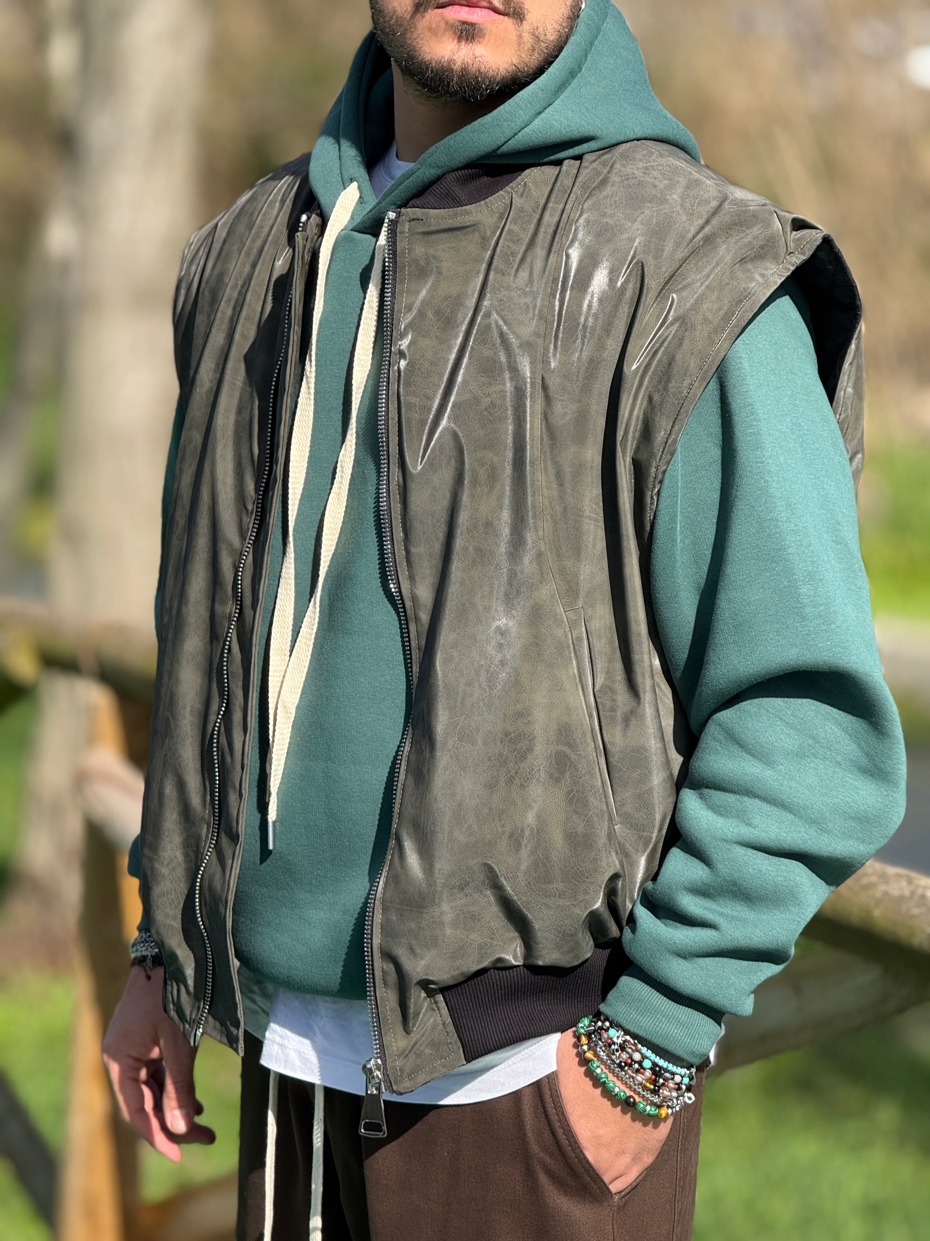 Smanicato ecopelle martorizzato New Job Brand