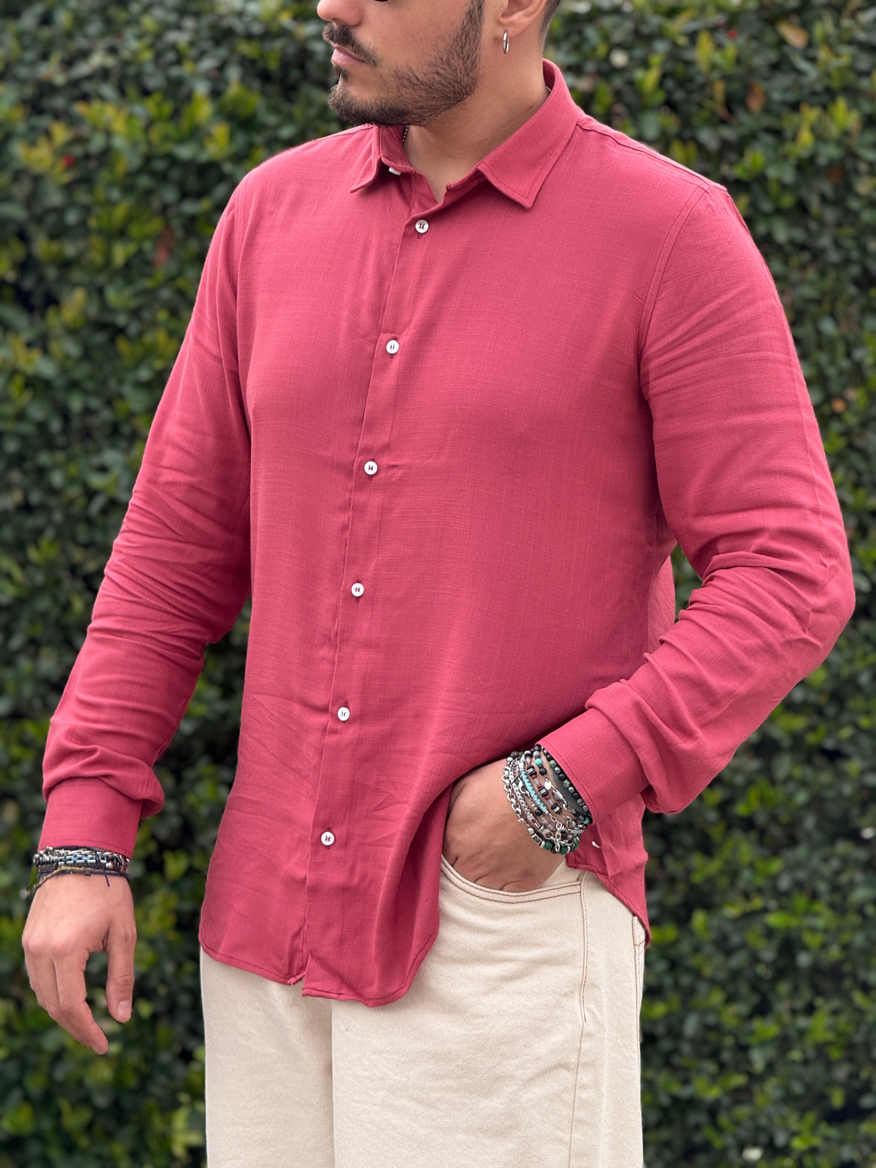 CAMICIA VISCOSA BORDEAUX NEW JOB BRAND