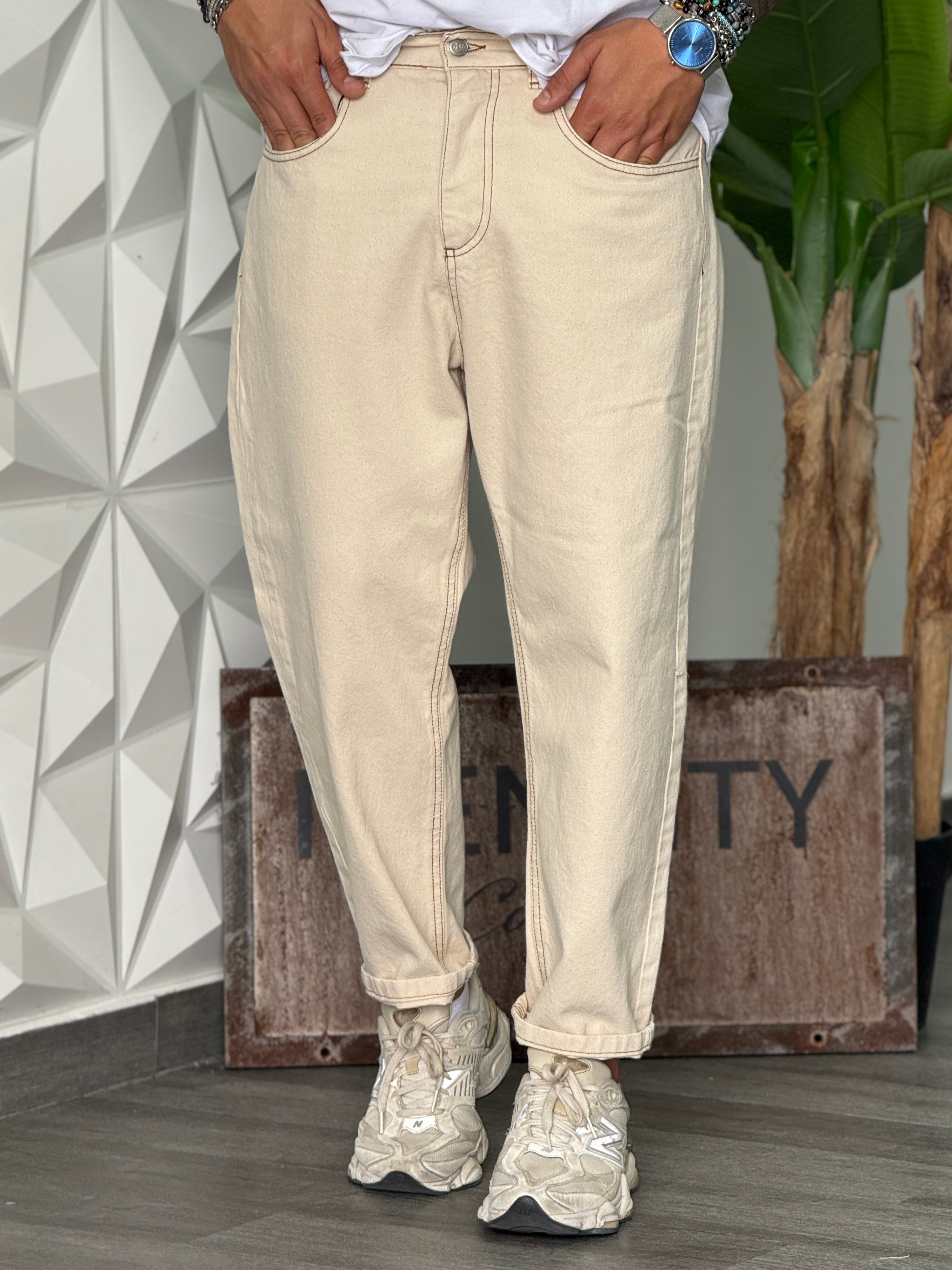Jeans Canaria torres ecrú New Job Brand