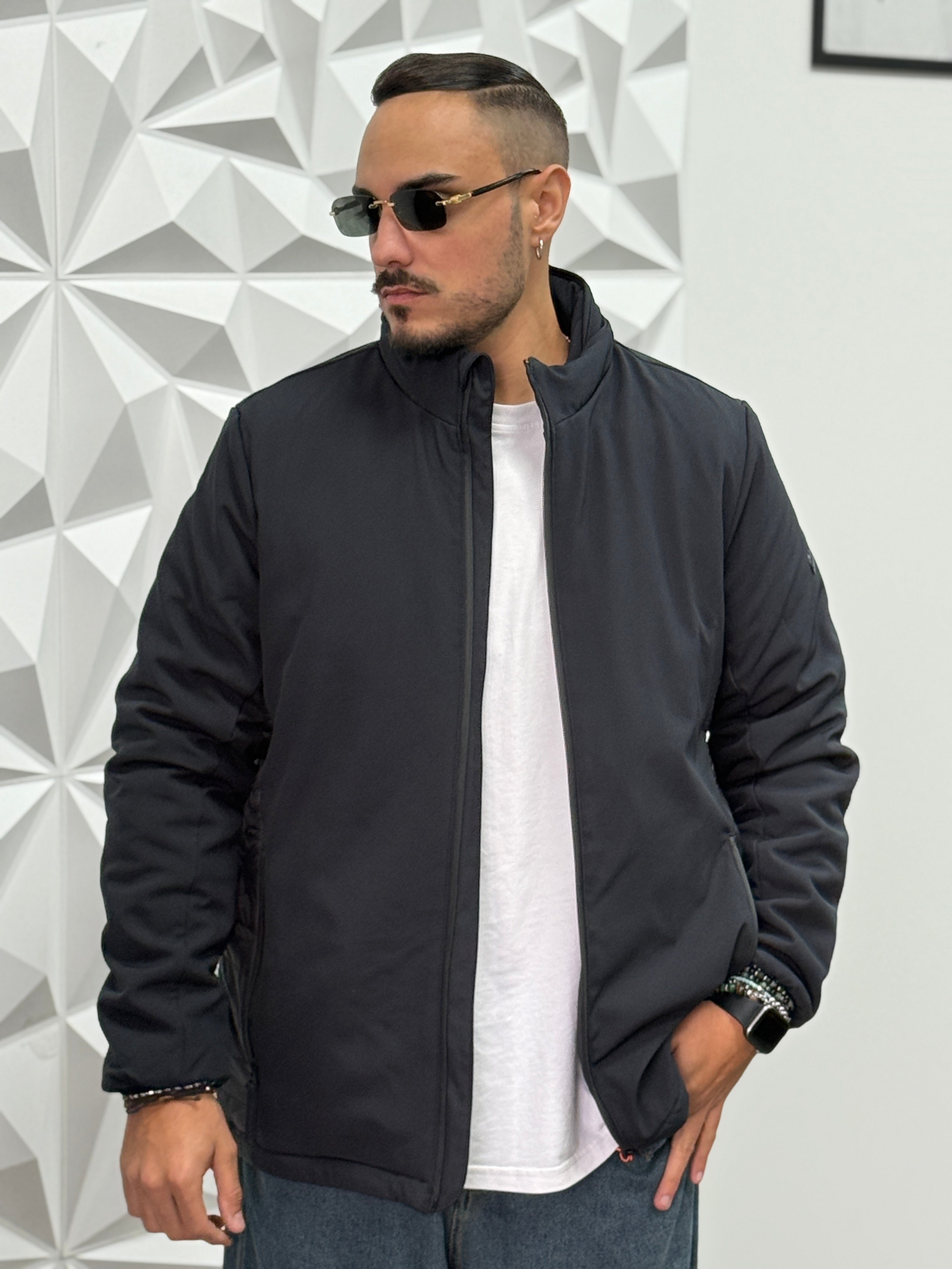 BOMBER HIRO TESSUTO TECNICO BLU NOTTE MEZZOCOLLO