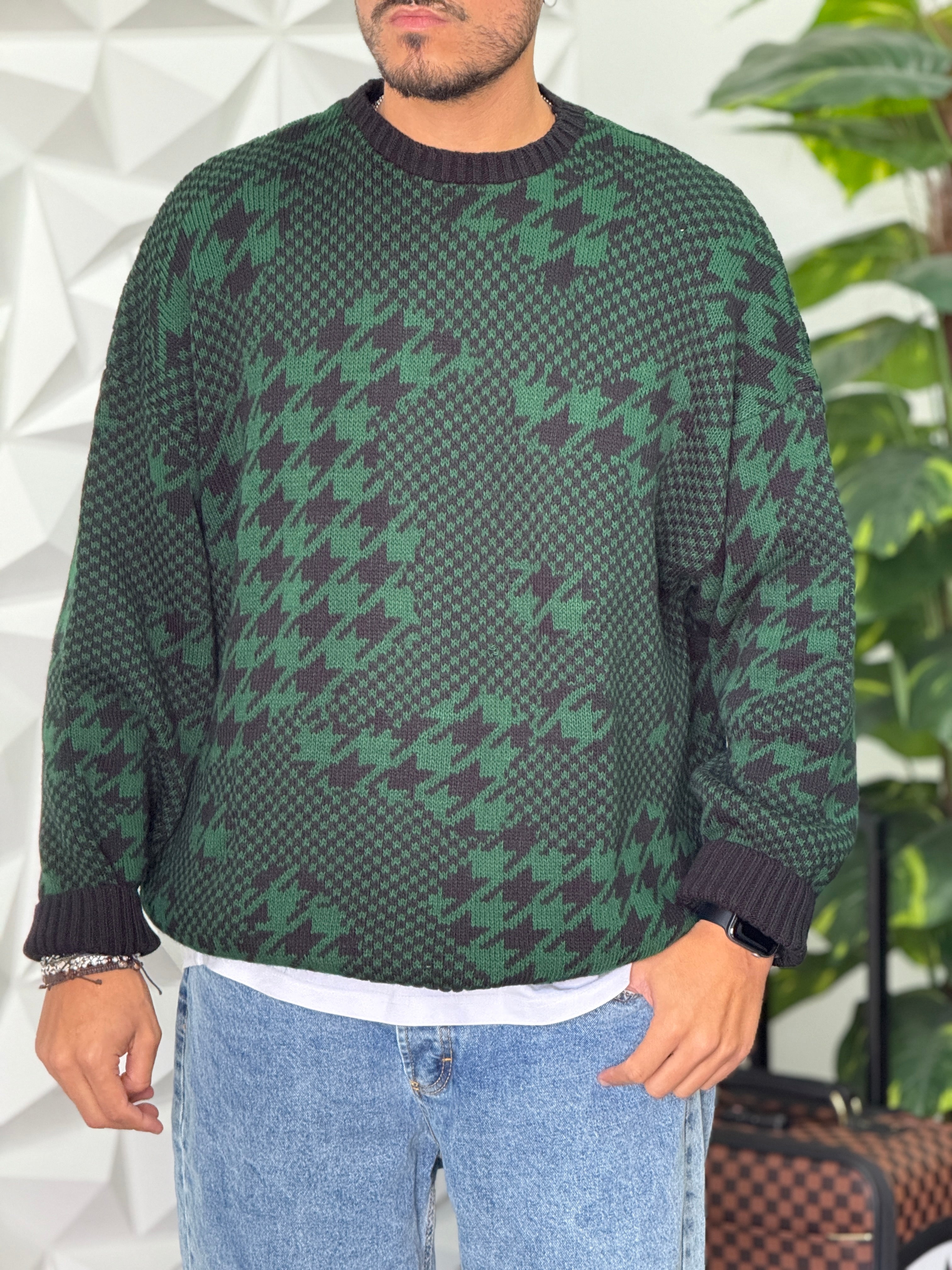 PULLOVER OVERSIZE MOSAICO EFFETTO NEW JOB BRAND