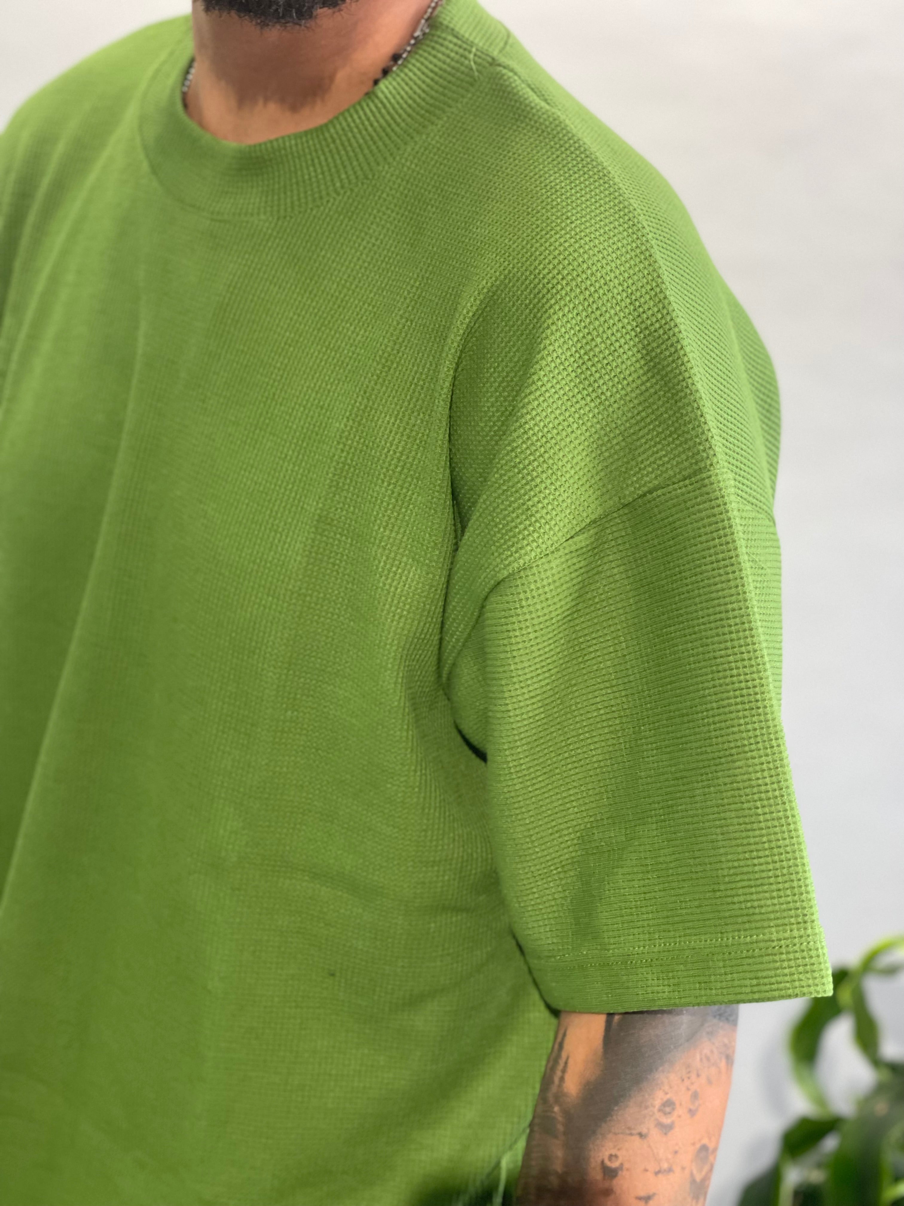 SHIRT WAFFEL VERDE NEW JOB BRAND