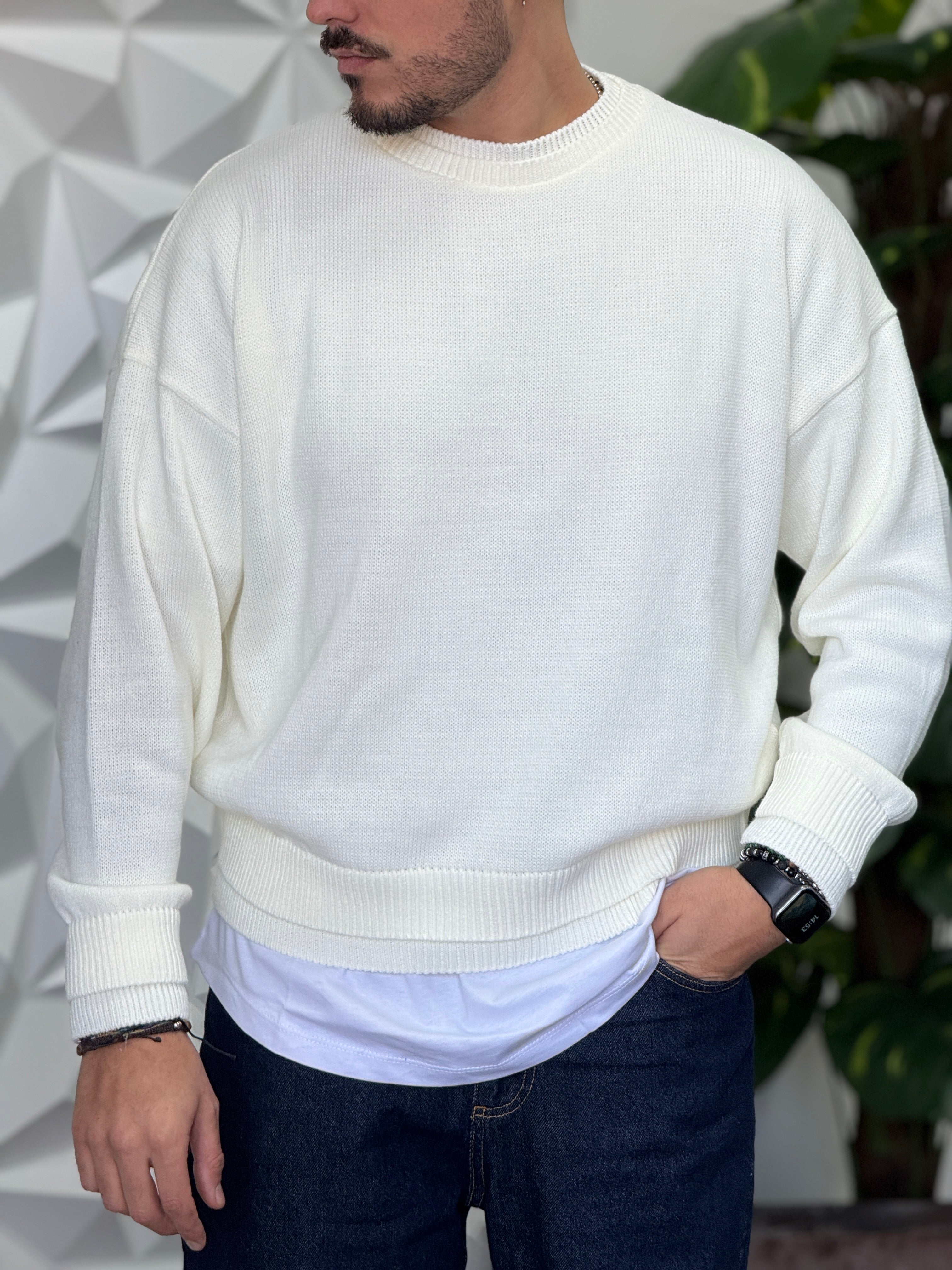 PULLOVER OVERSIZE BIANCO NEW JOB BRAND