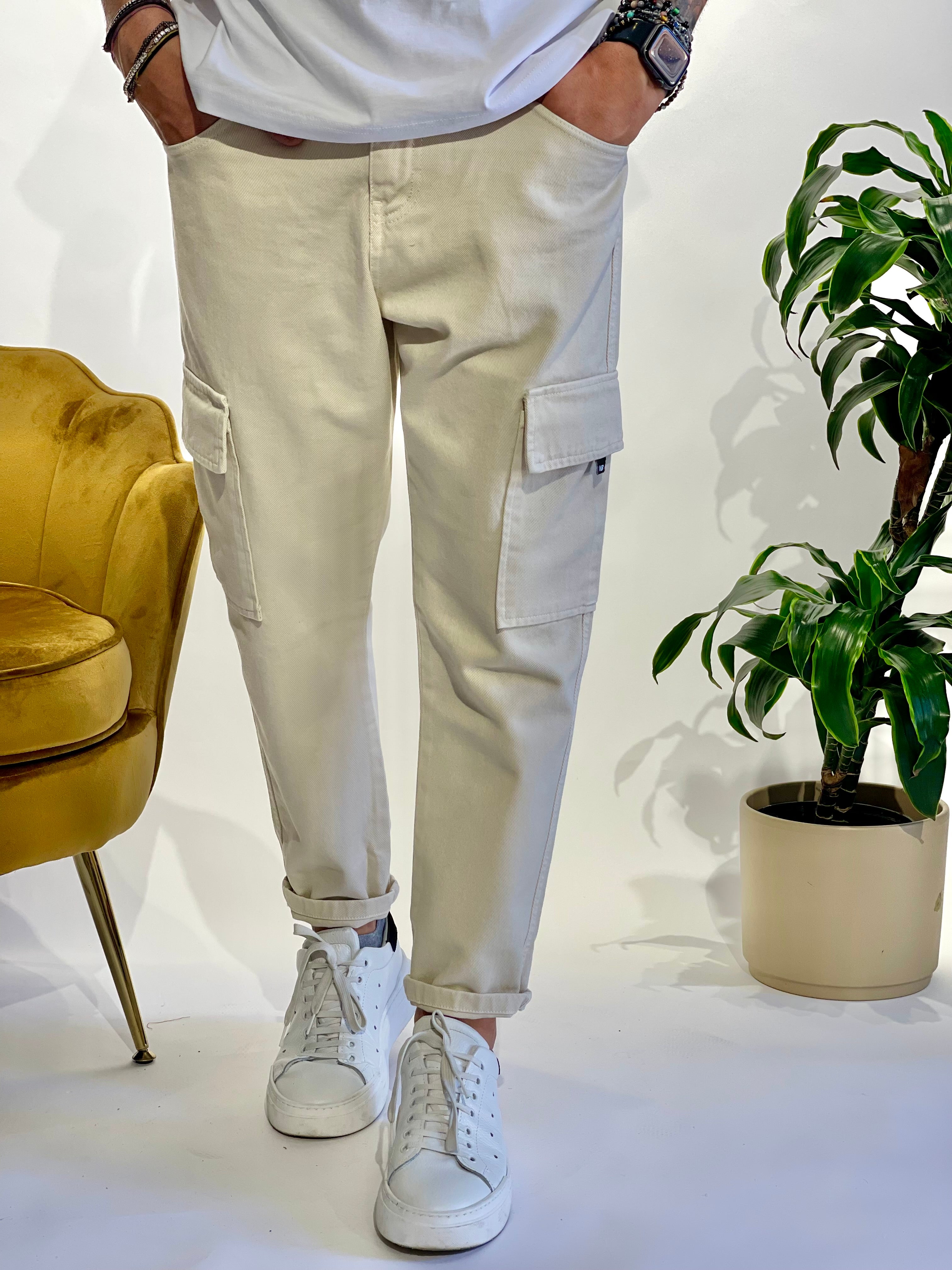 CARGO JEANS AVORIO NJB