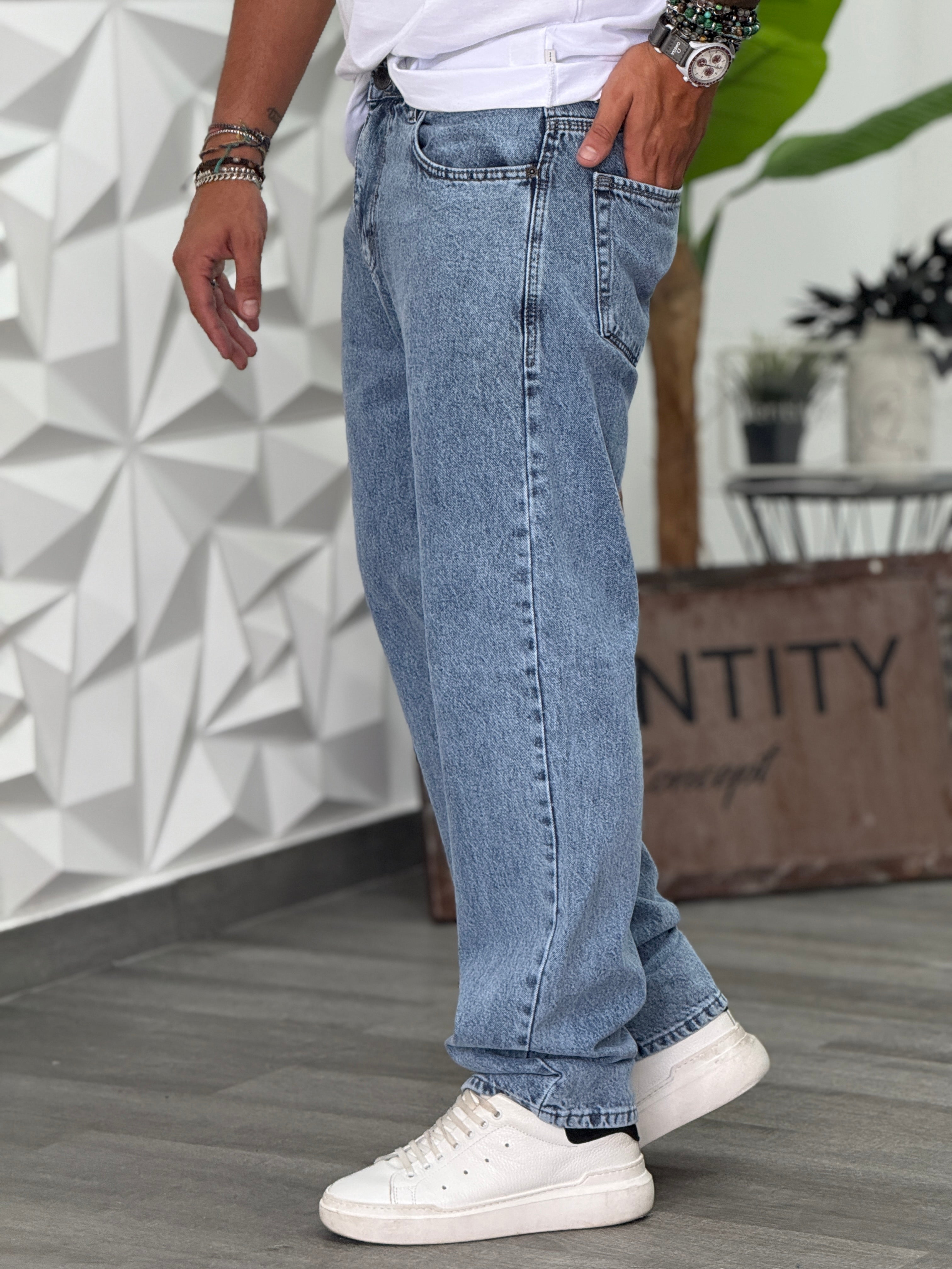 JEANS SAN PEDRO BAGGY FIT LAVAGGIO MARMO CHIARO NEW JOB BRAND