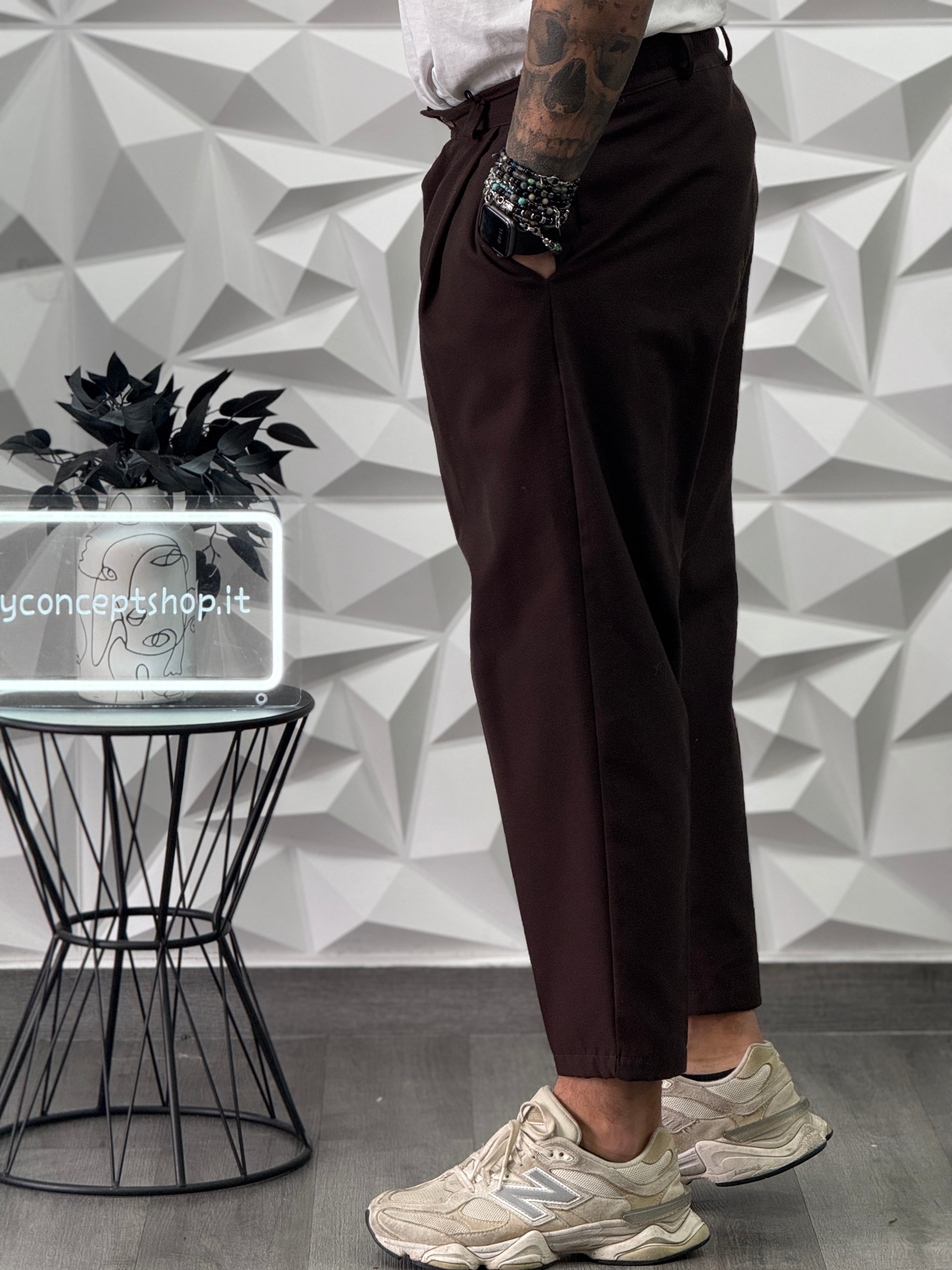 PANTALONE MONTECARLO FW26 MARRONE SCURO NEW JOB BRAND