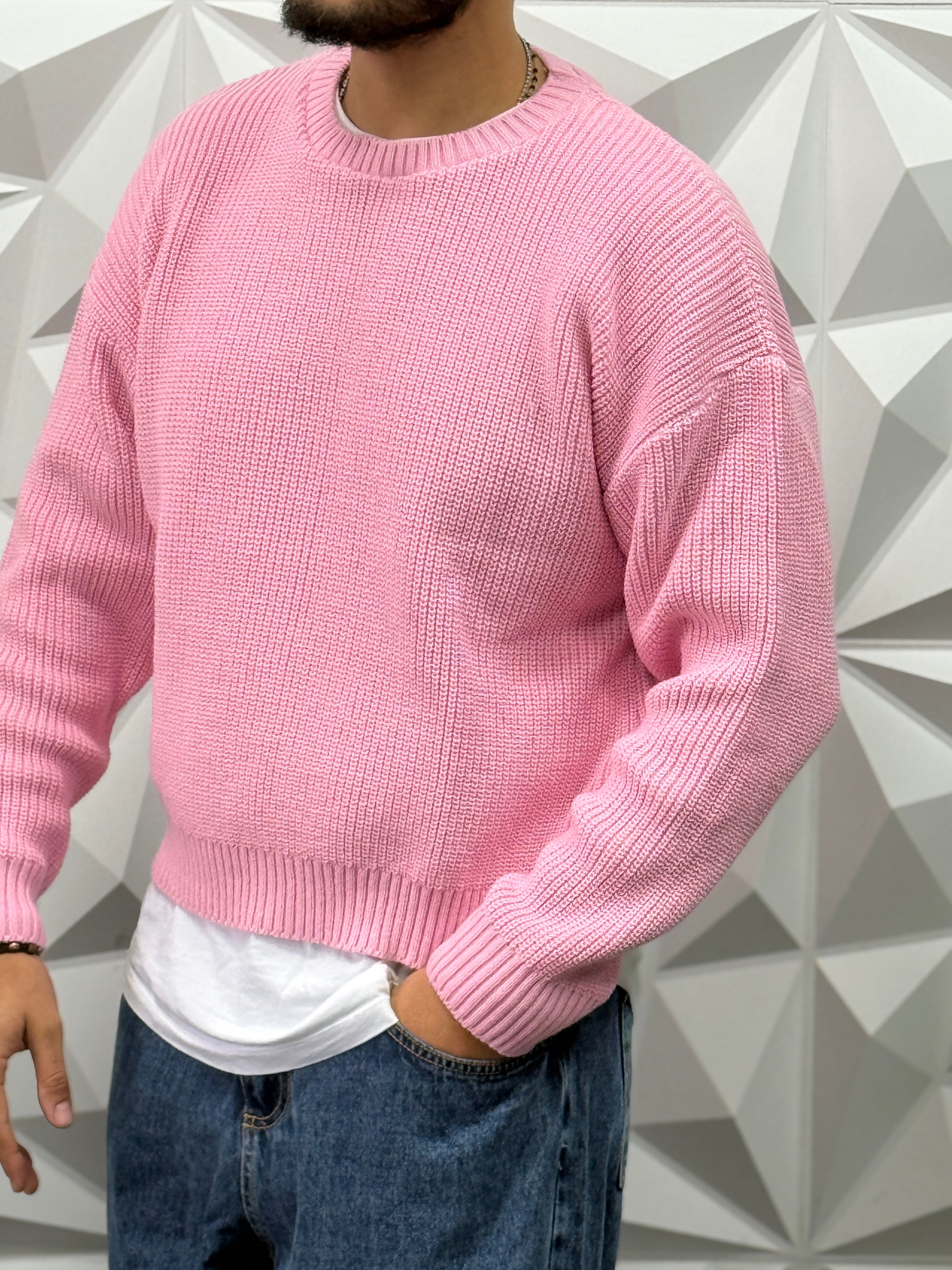 PULLOVER OVERSIZE CROPPED ROSA NEW JOB BRAND