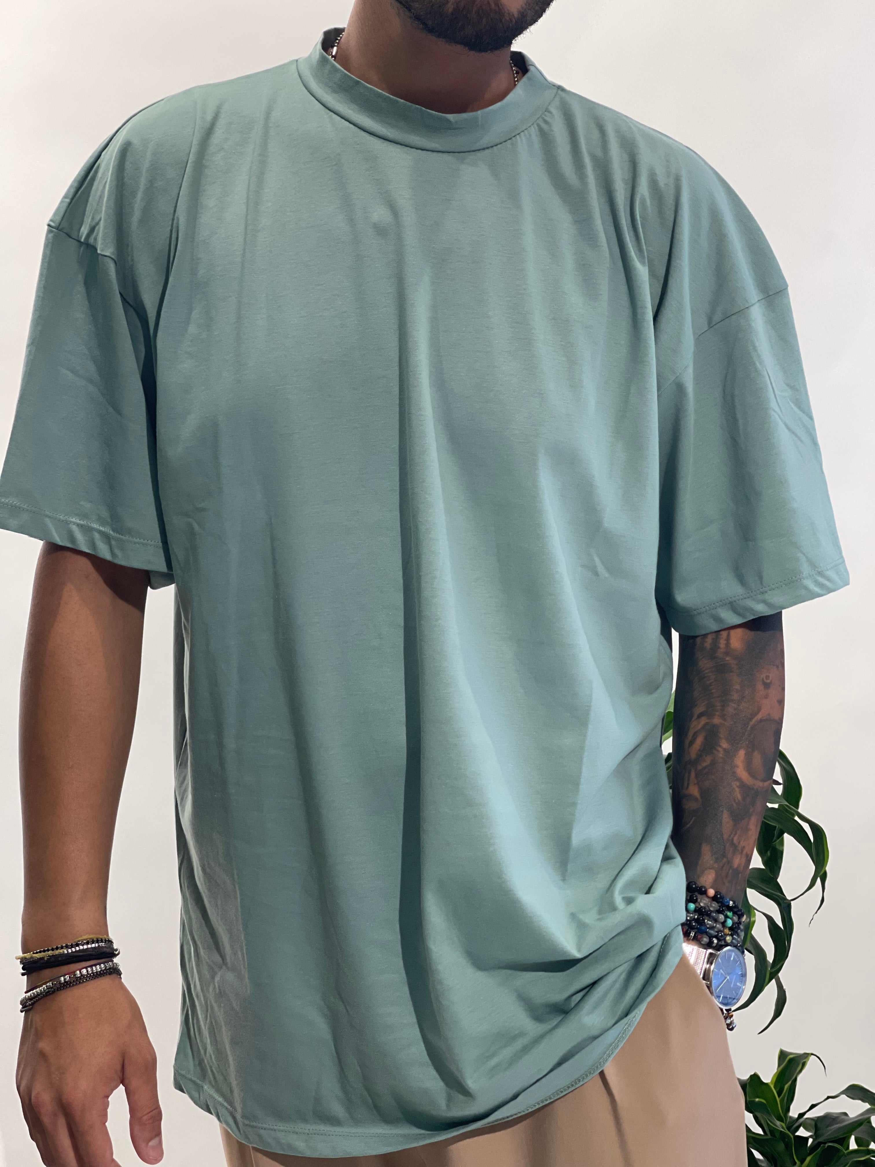 SHIRT LIVING YOUR DREAM VERDE ACQUA OVERSIZE NJB