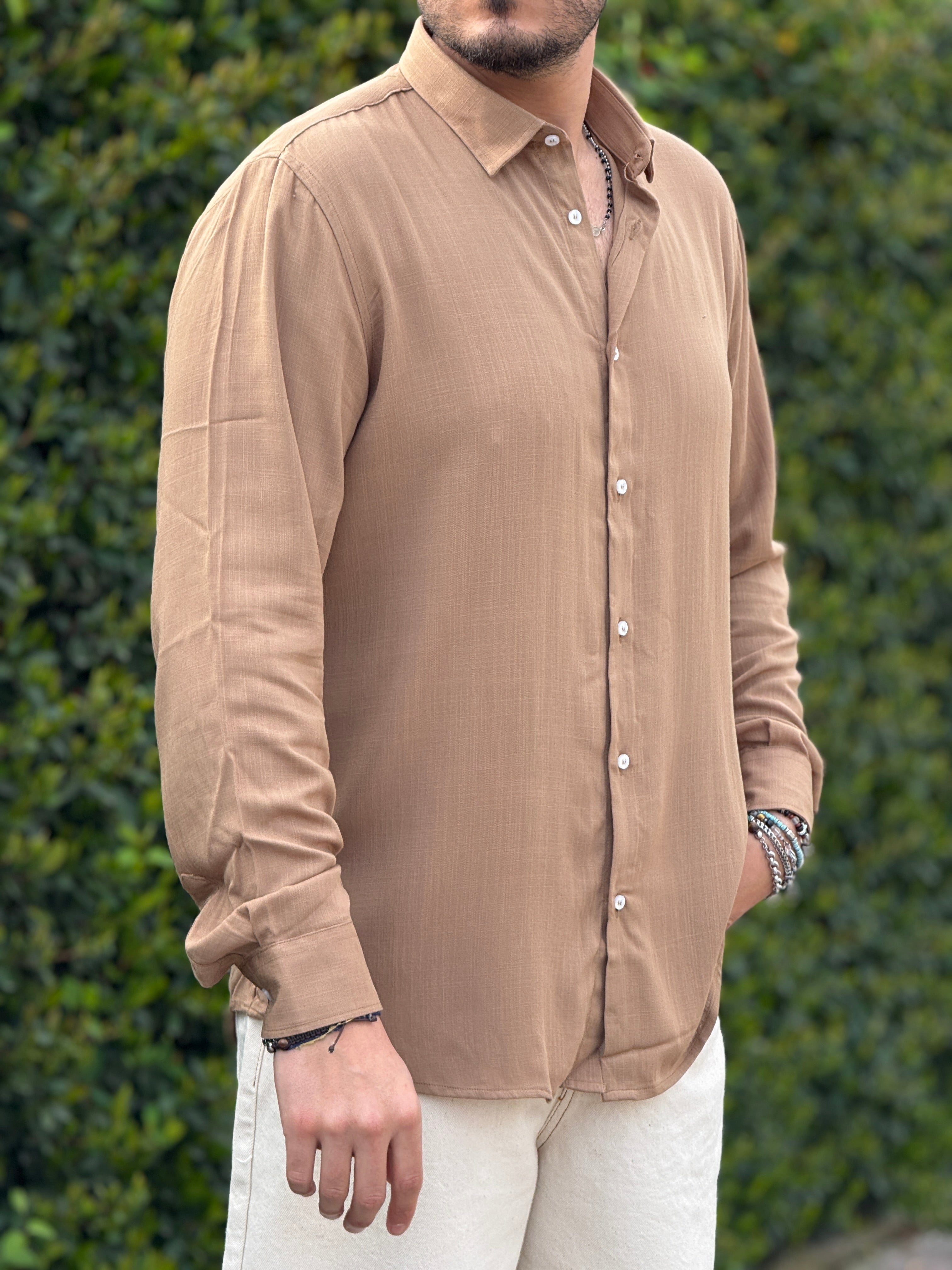 CAMICIA VISCOSA FANGO NEW JOB BRAND