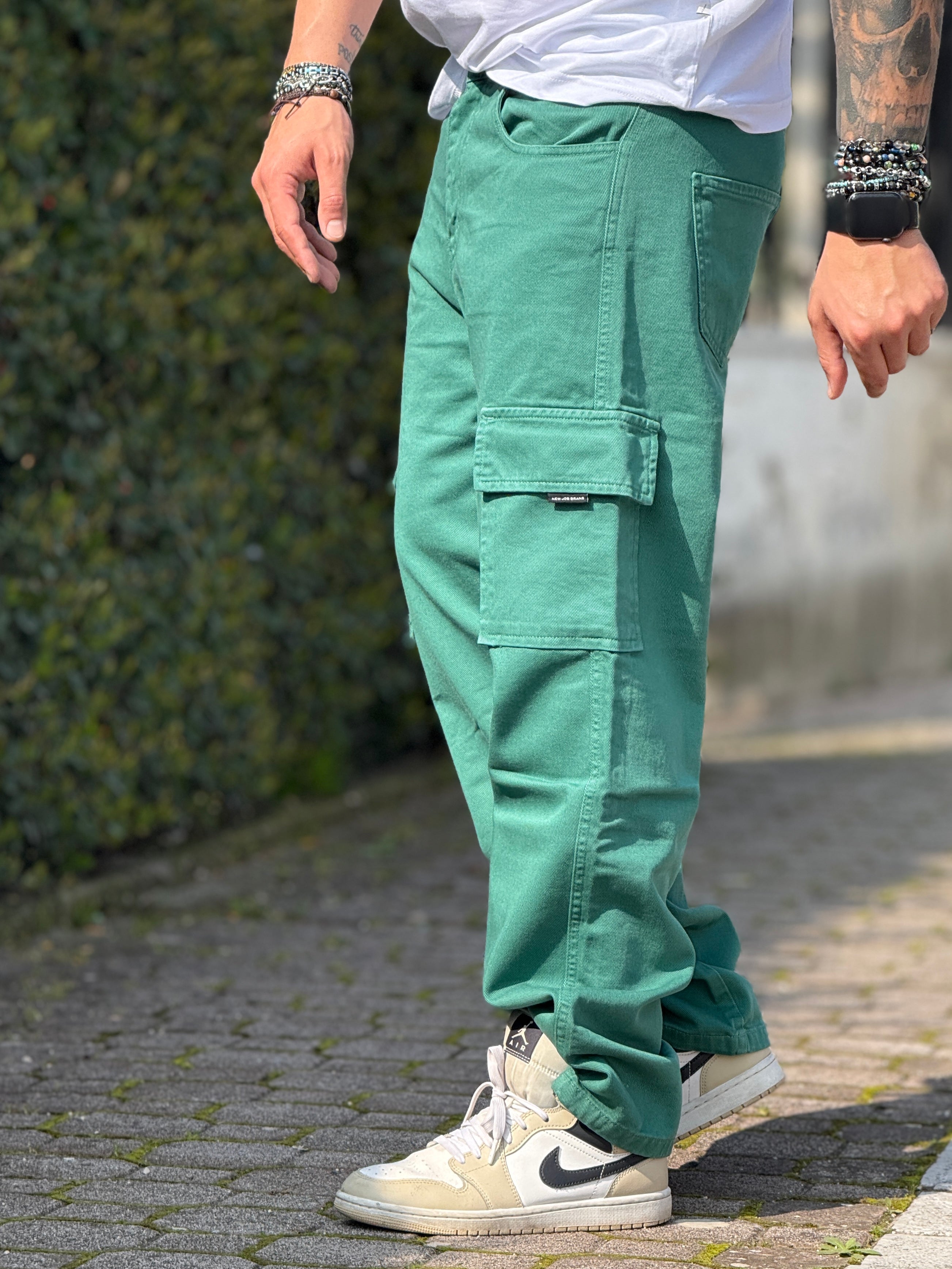 Jeans canoa cargo verde new job brand