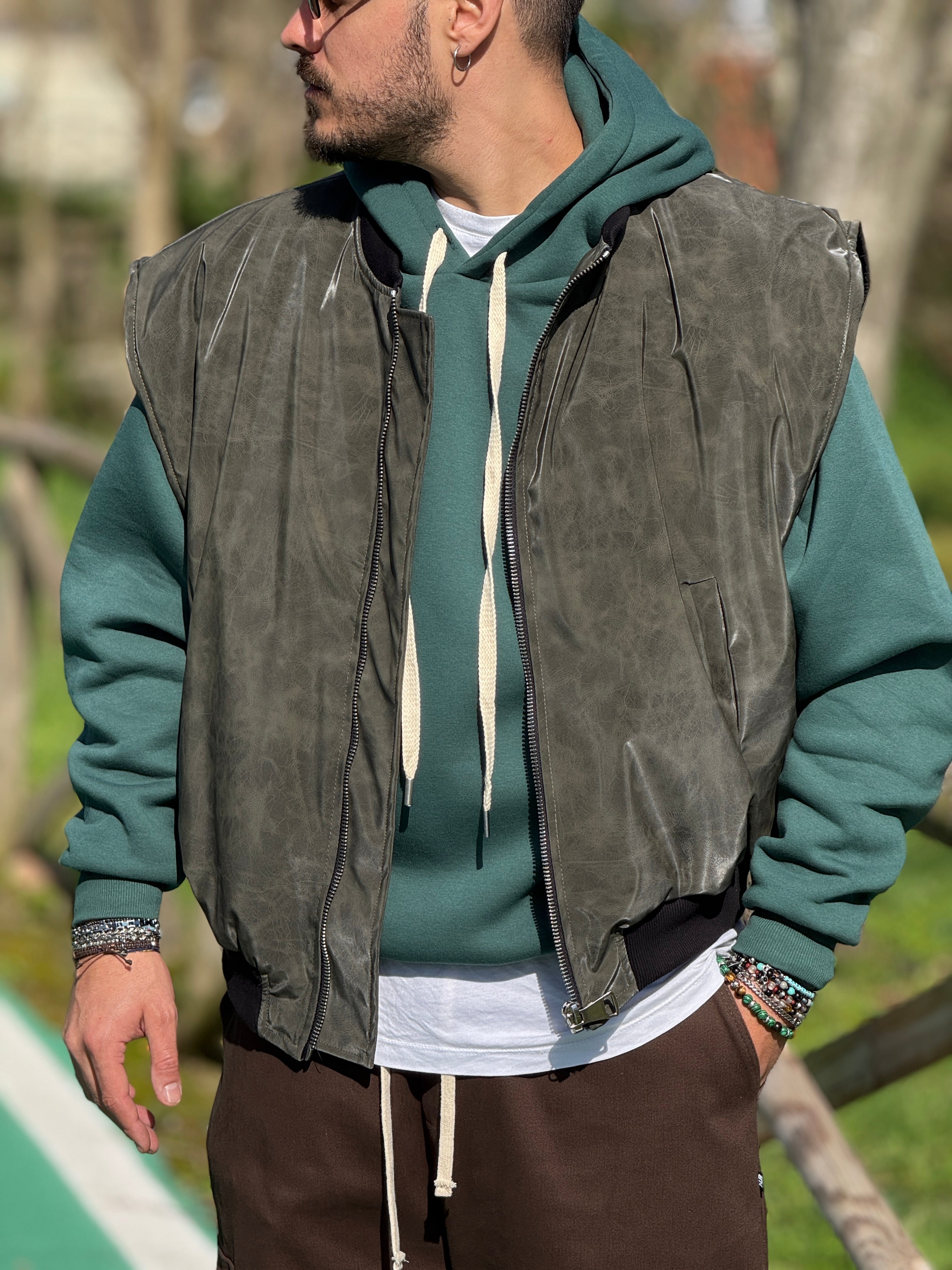 Smanicato ecopelle martorizzato New Job Brand