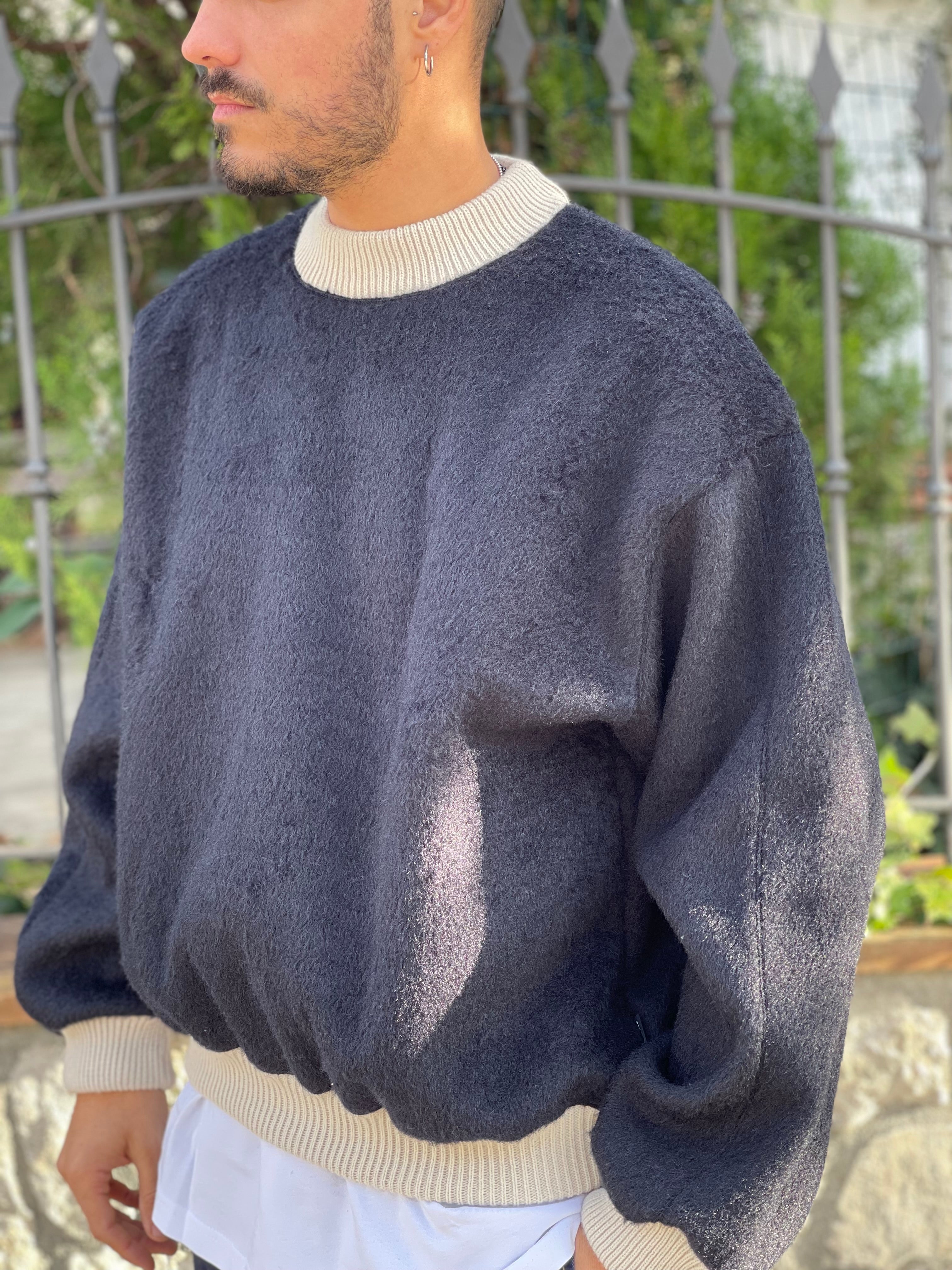 FELPA PELUCHE BLU OVERSIZE NEW JOB BRAND