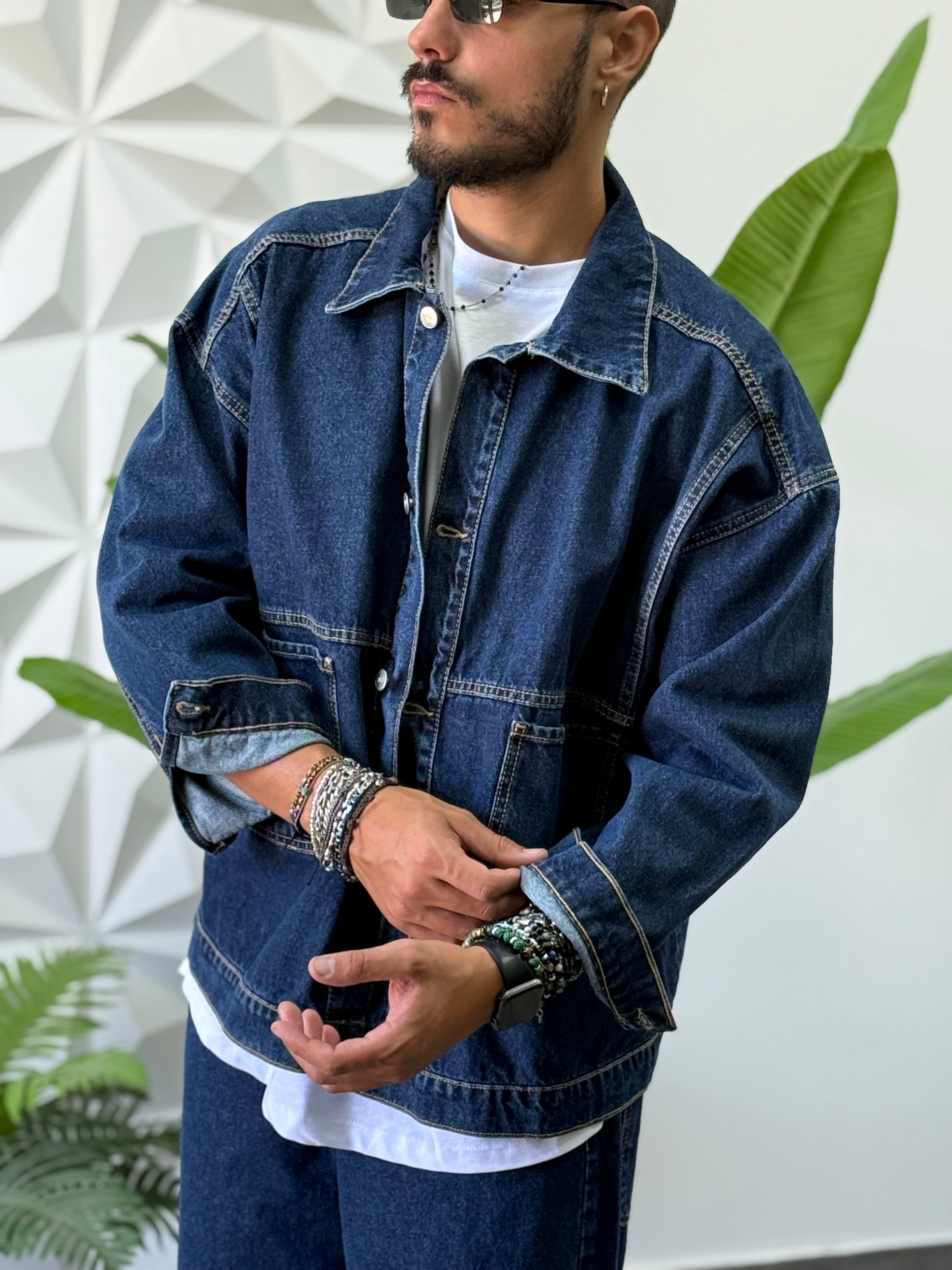 Coordinato Baggy swaggy di jeans blu new job brand