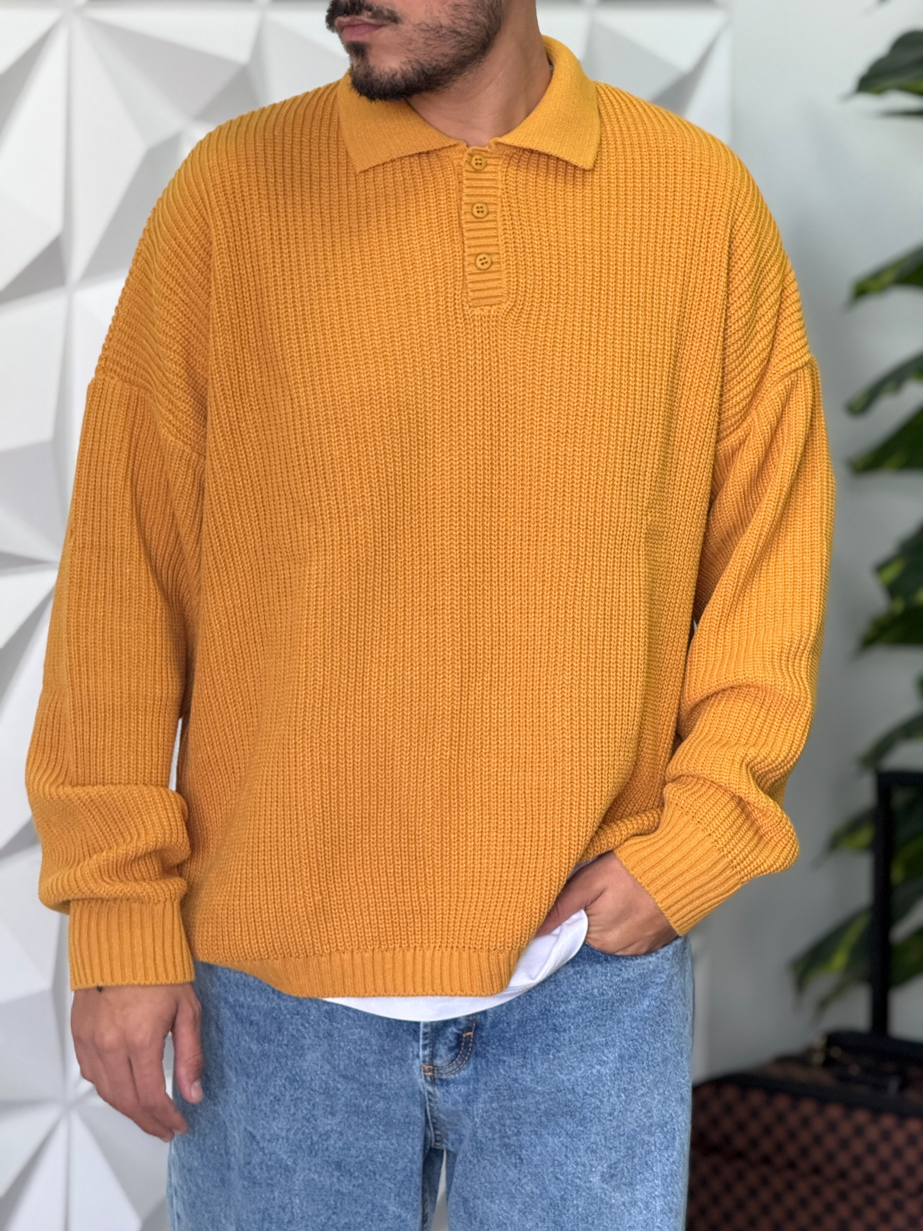 POLO OVERISIZE SENAPE NEW JOB BRAND