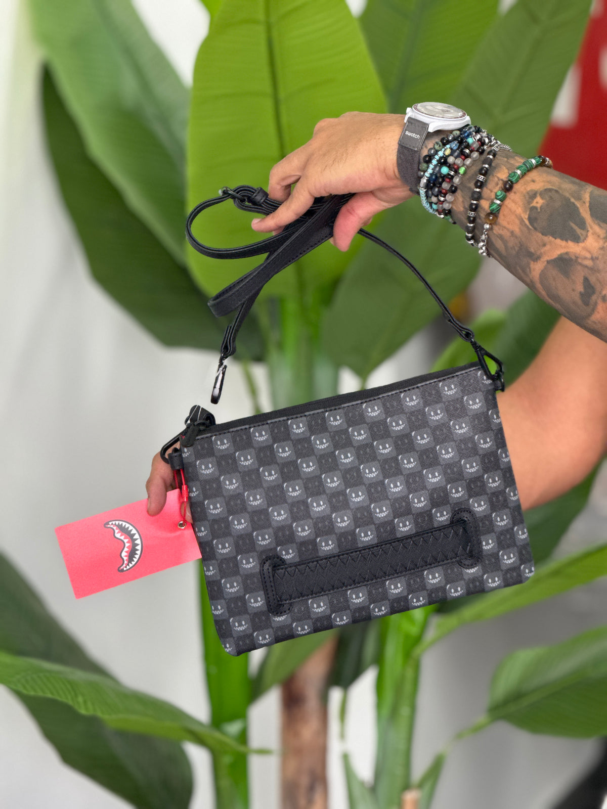 Pochette sprayground sharks in paris wtf bubbly nero