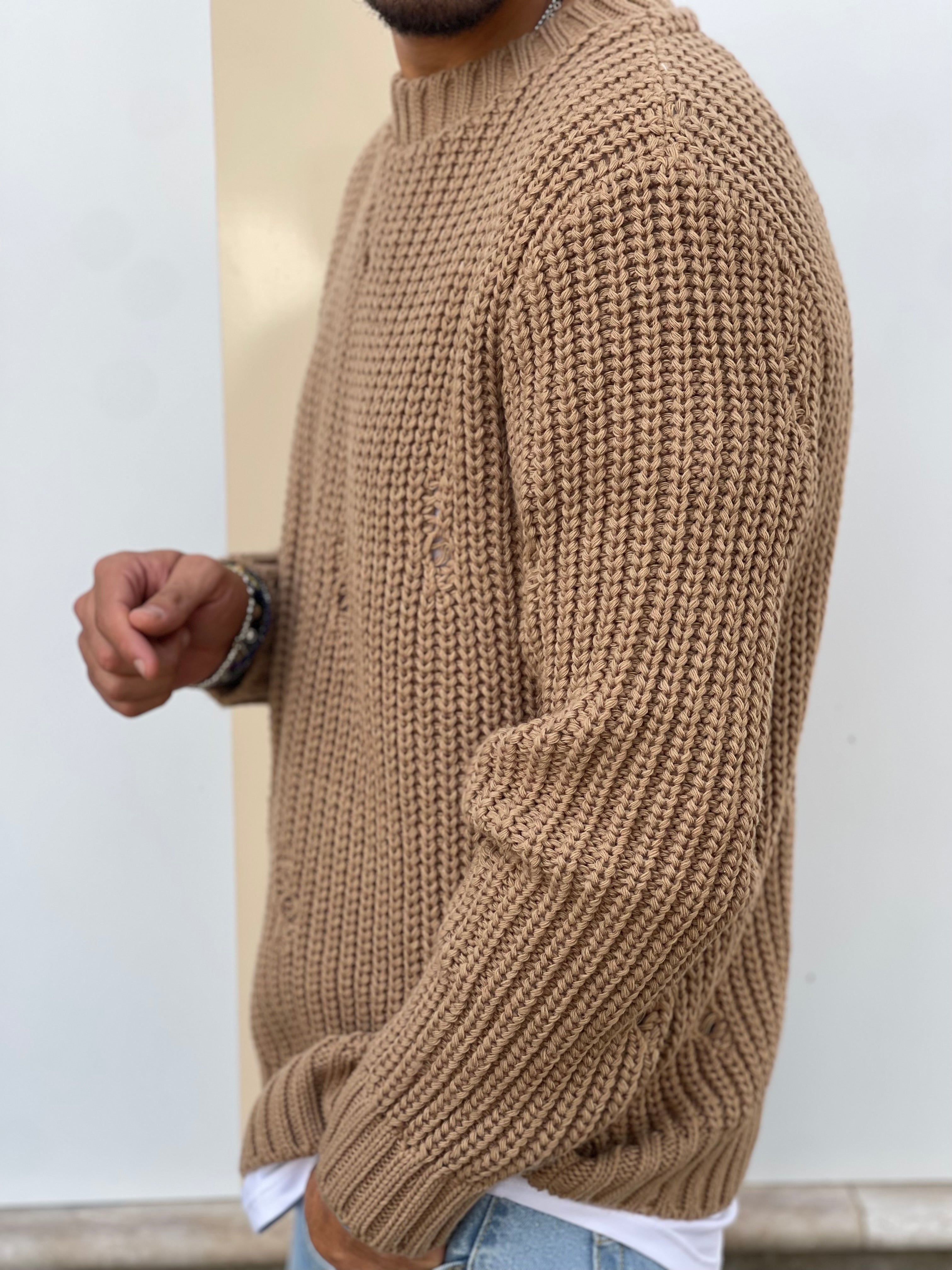 PULLOVER STRAPPI CAMEL NEW JOB BRAND