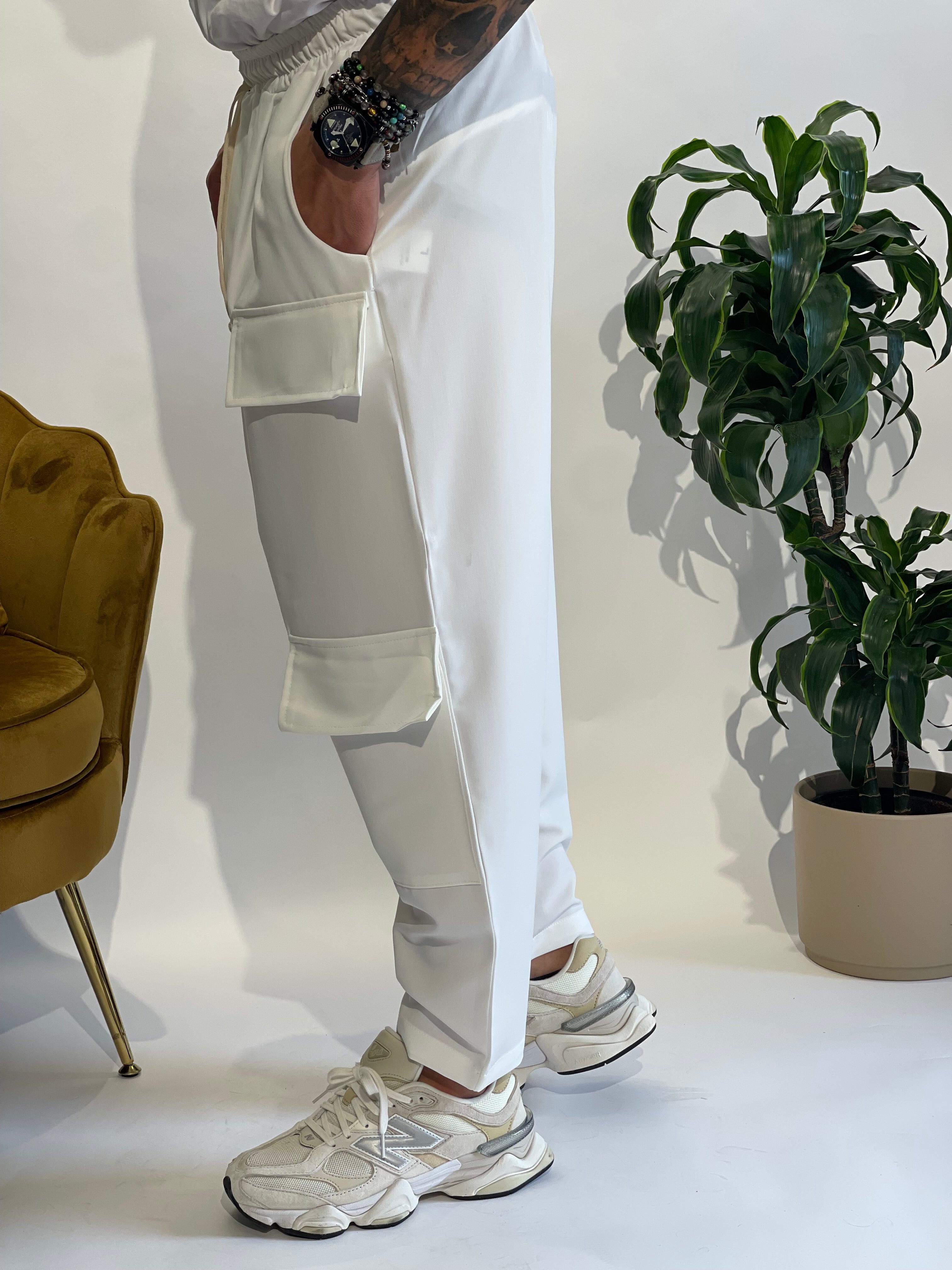 PANT CARGO FRONT NJB BIANCO