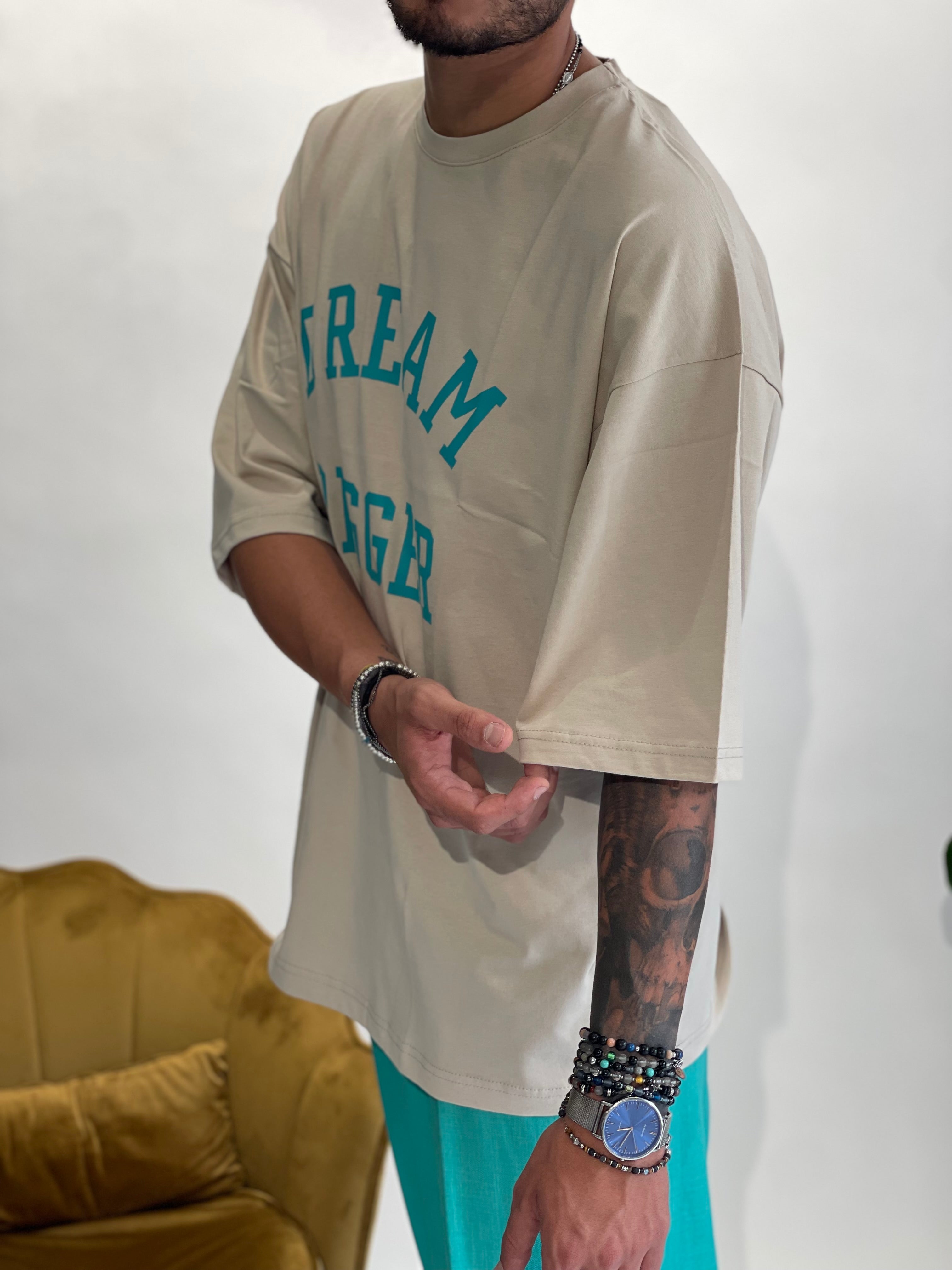 SHIRT NJB DREAM BIGGER BEIGE OVERSIZE