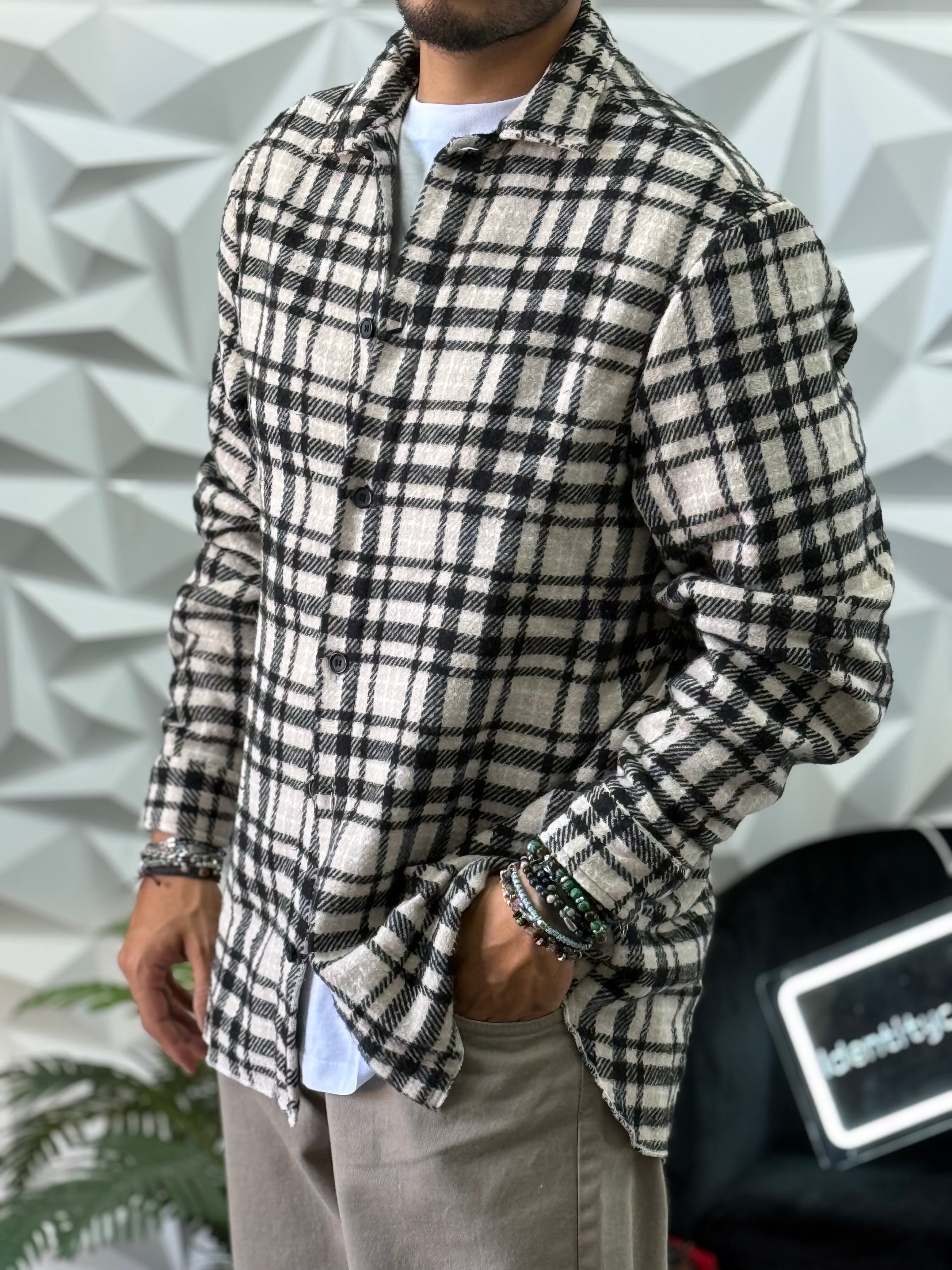 Camicia Flanella New Job Brand Beige