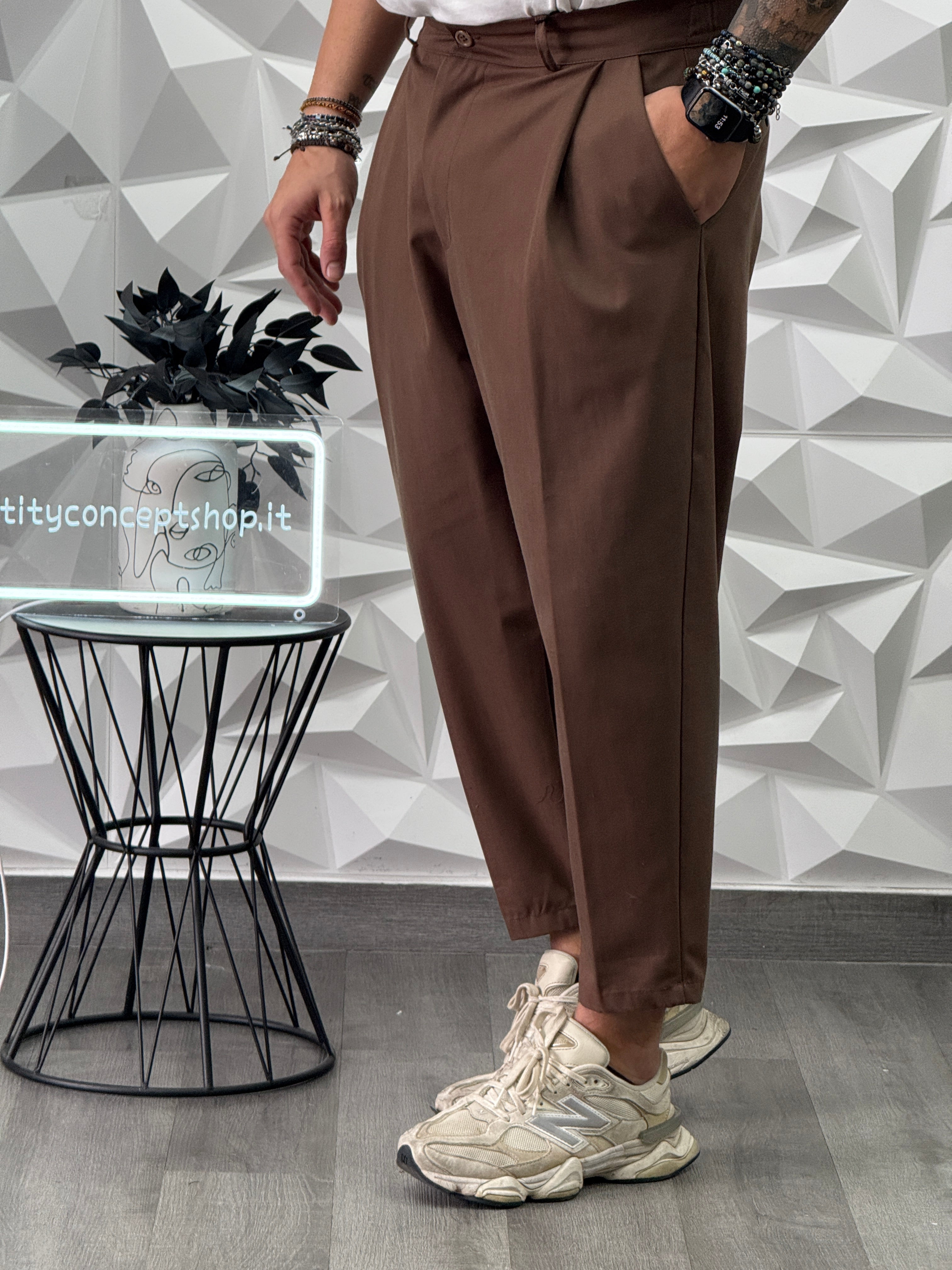 PANTALONE MONTECARLO FW26 MARRONE NEW JOB BRAND