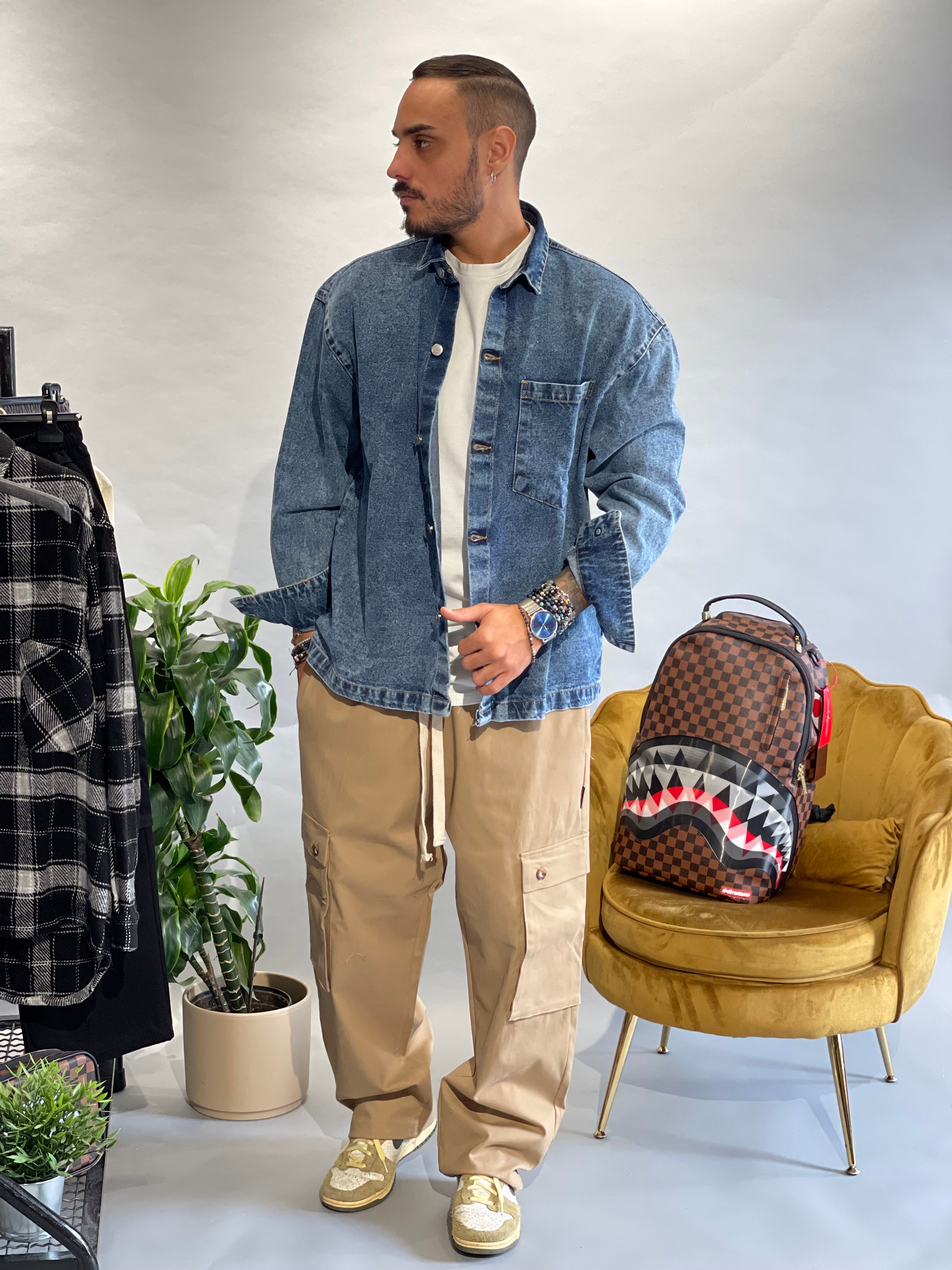 CAMICIONE OVERSIZE MARMORIZZATO NEW JOB BRAND