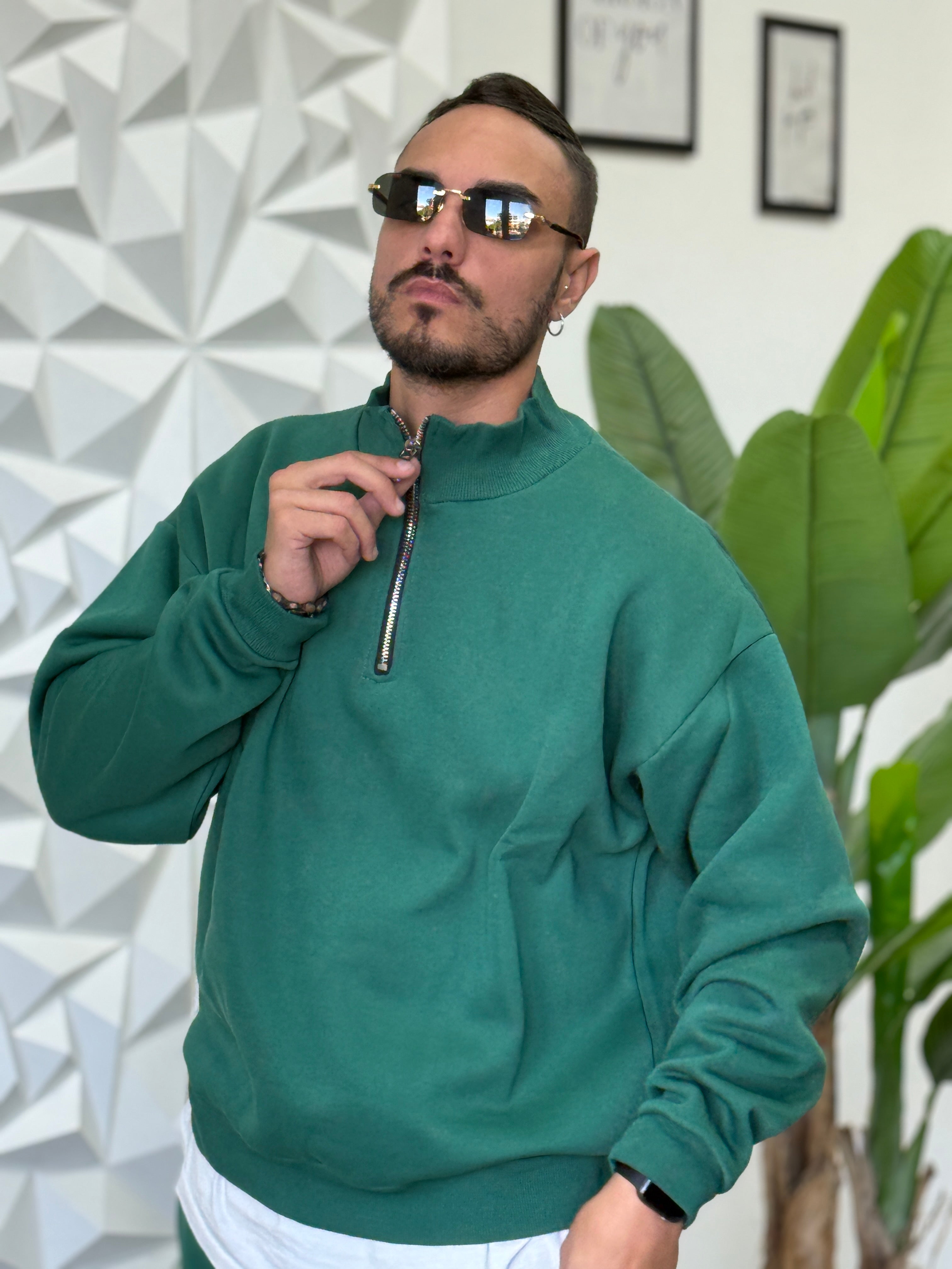 Coordinato tuta MEZZAZIP VERDE BOSCO New Job Brand