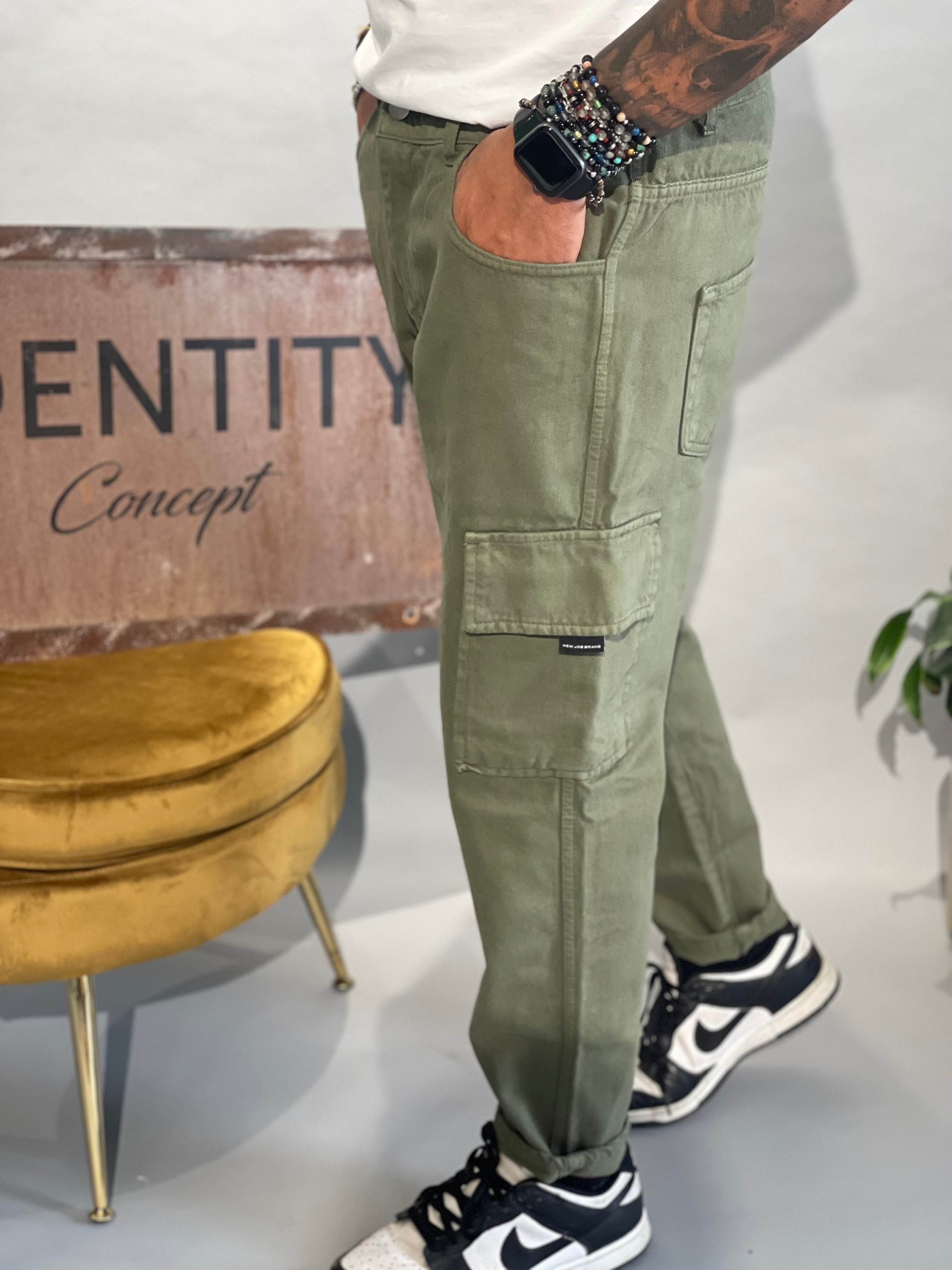 Cargo Jeans Verde militare NJB