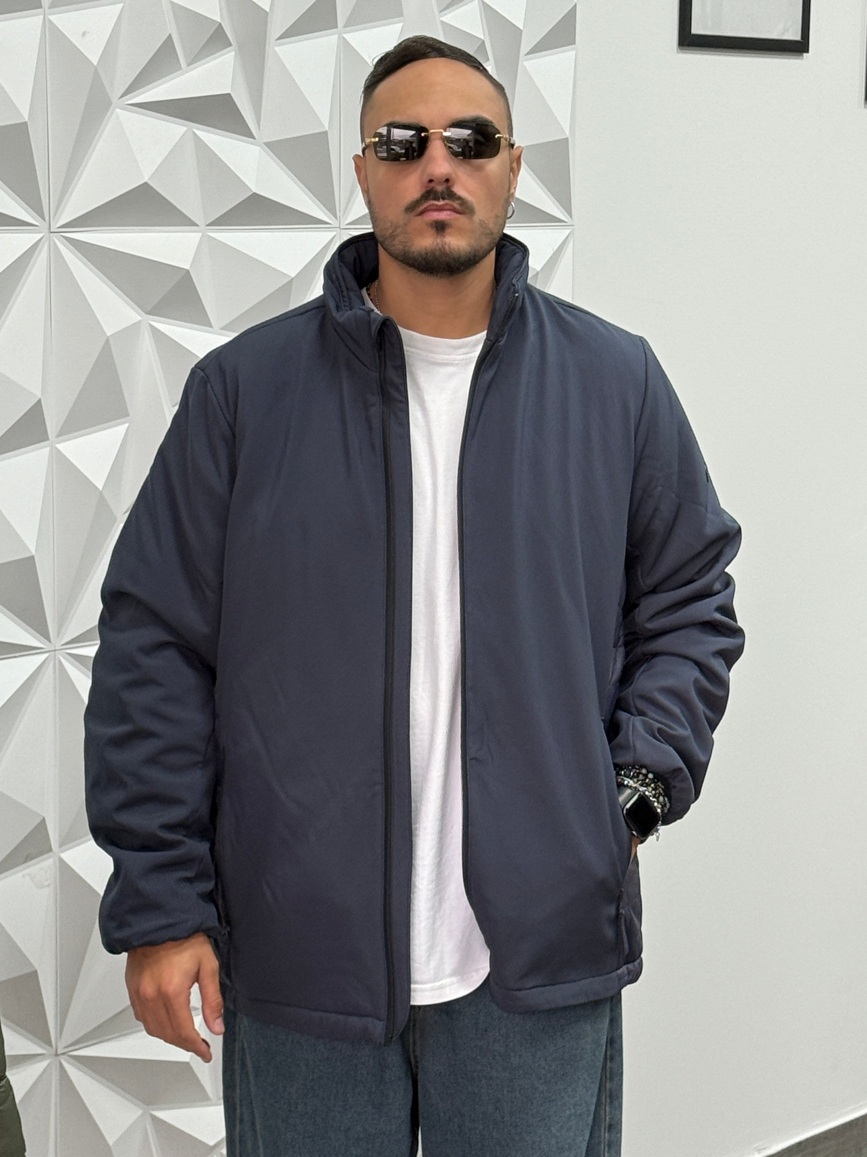 BOMBER HIRO TESSUTO TECNICO BLU ROYAL MEZZOCOLLO