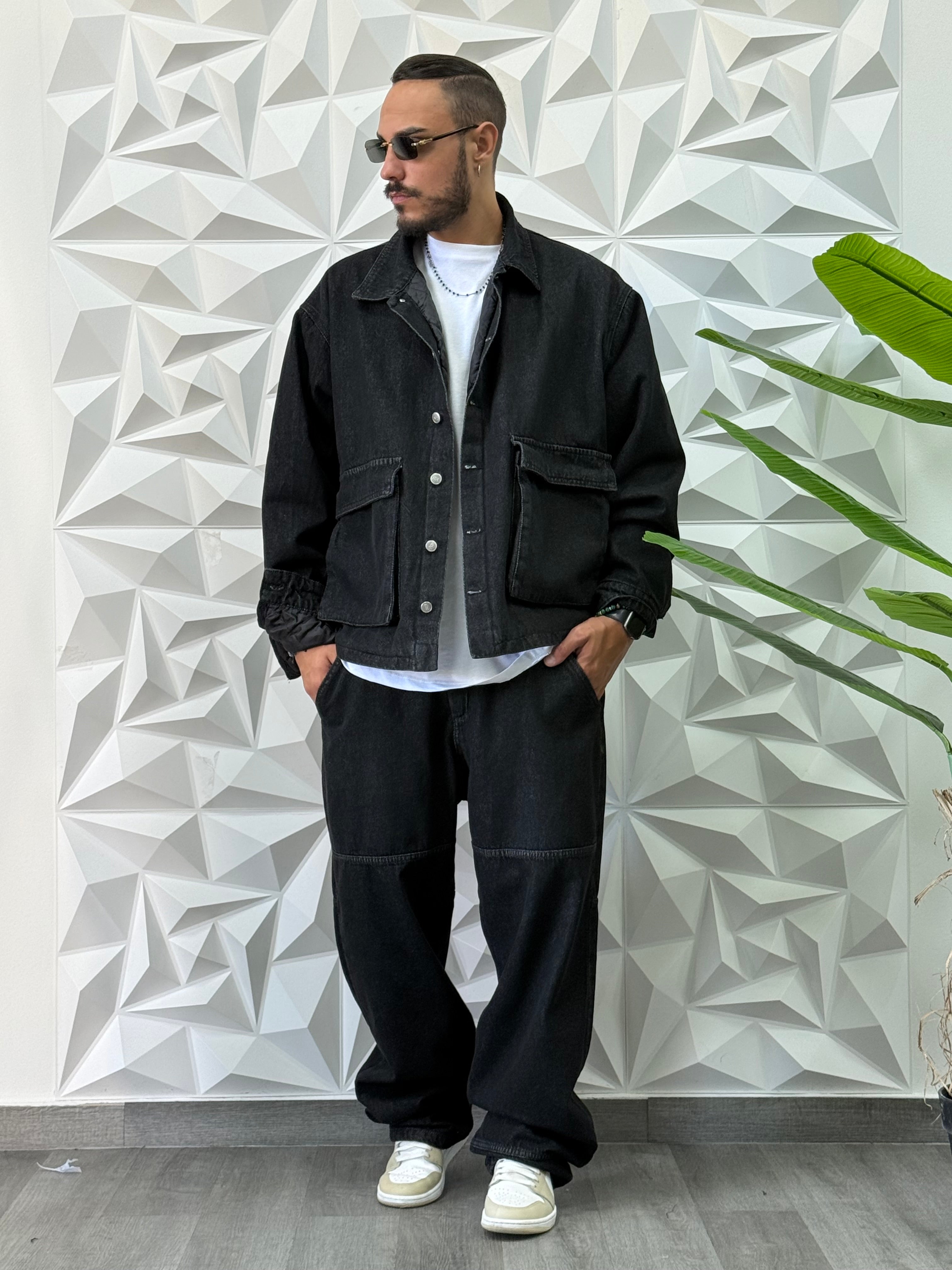 Coordinato Baggy swaggy di jeans nero new job brand