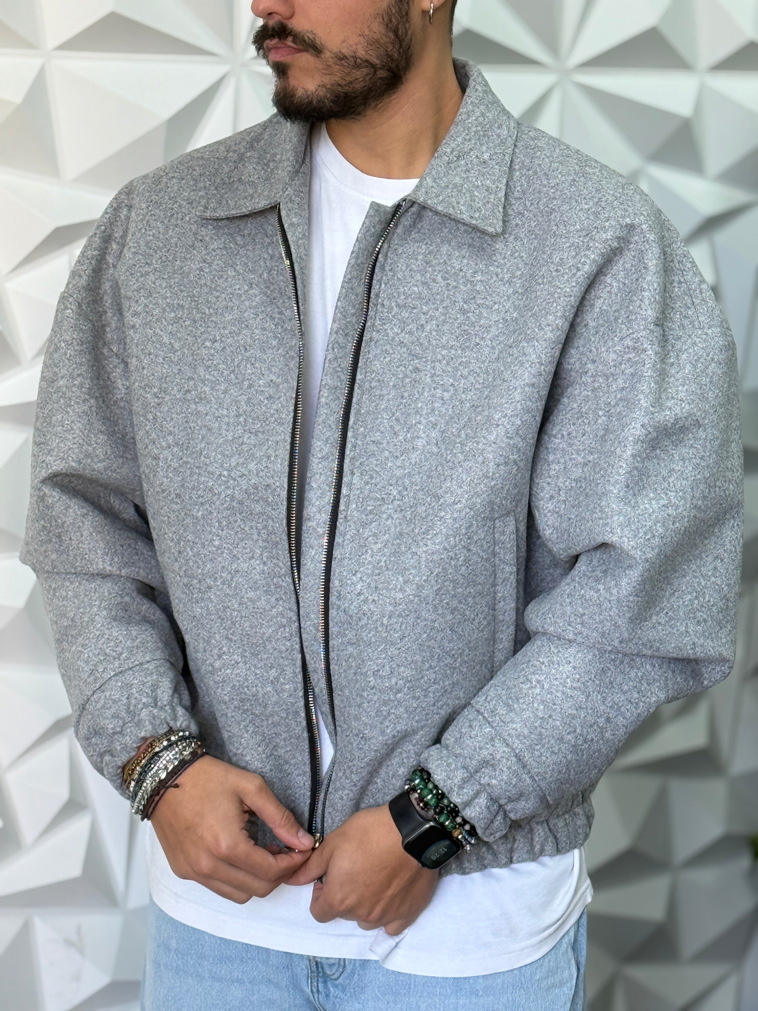 BOMBER BONSAI GRIGIO IN TESSUTO NEW JOB BRAND