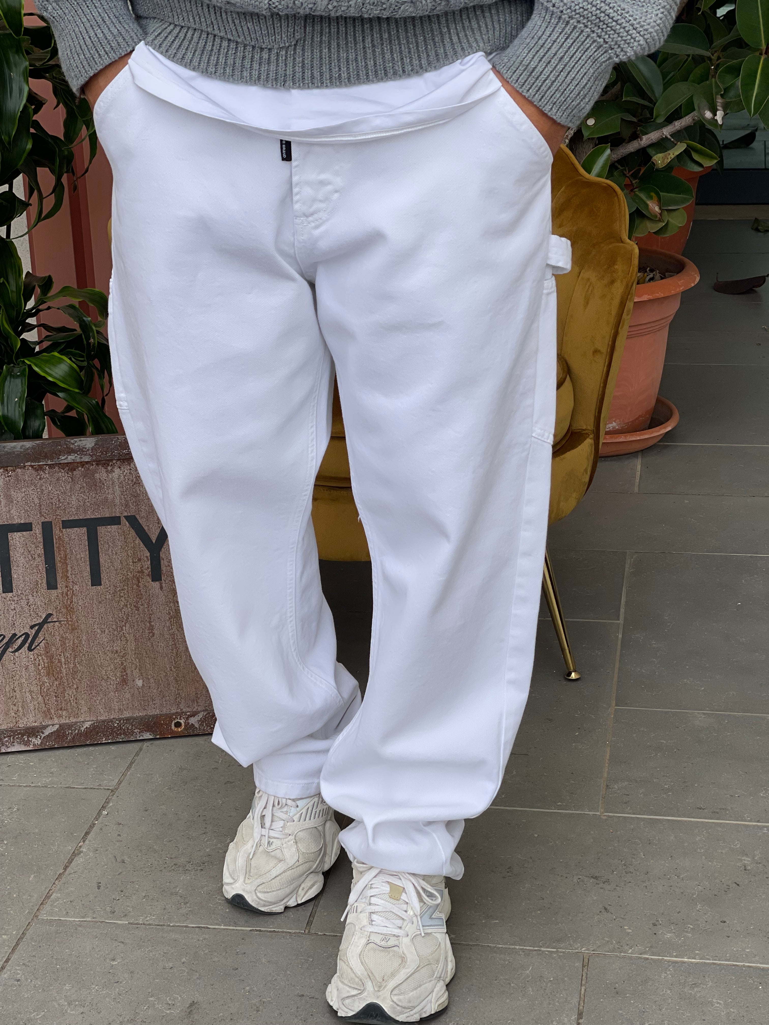 JEANS NB01 BIANCO NEW JOB BRAMD FONDO AMPIO