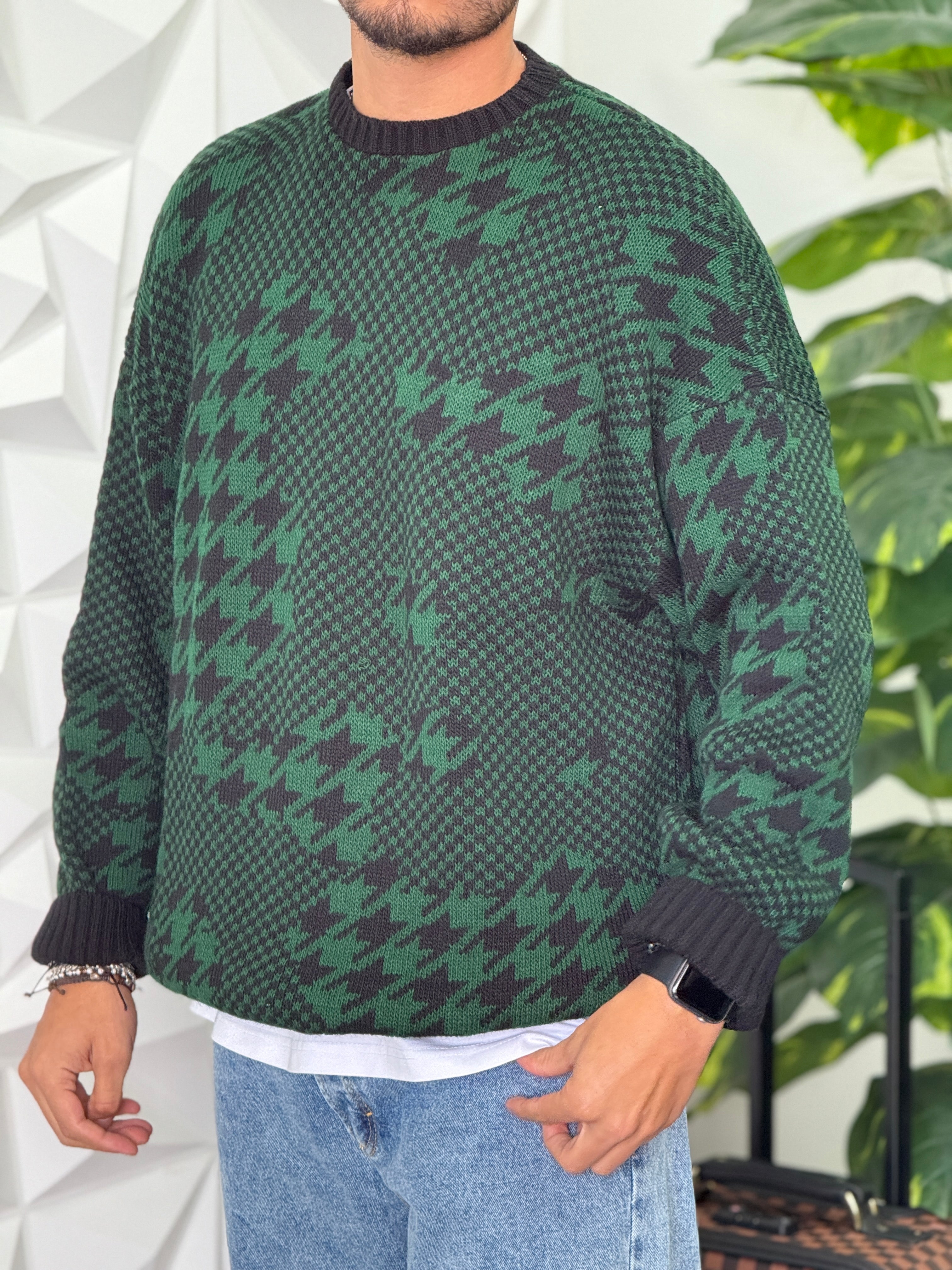 PULLOVER OVERSIZE MOSAICO EFFETTO NEW JOB BRAND