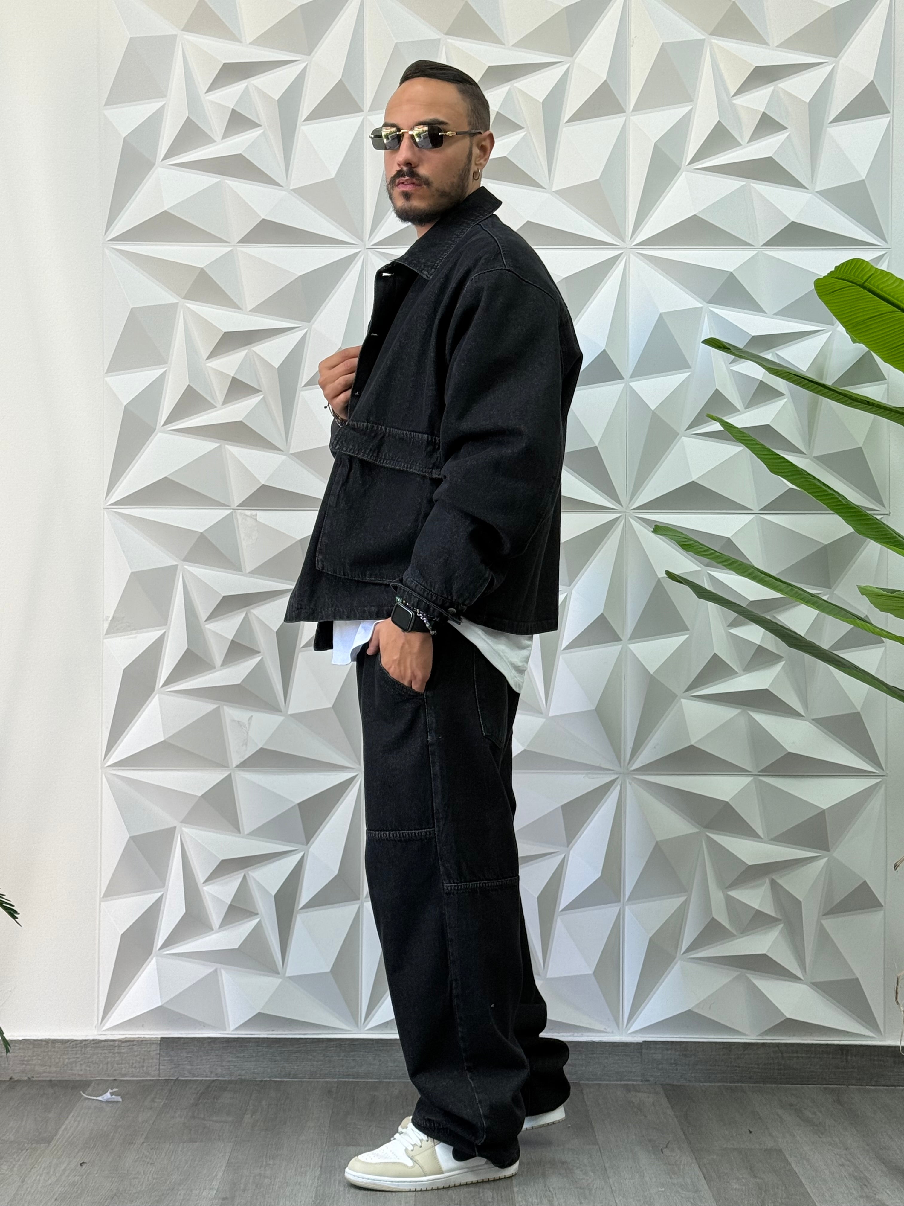 Coordinato Baggy swaggy di jeans nero new job brand