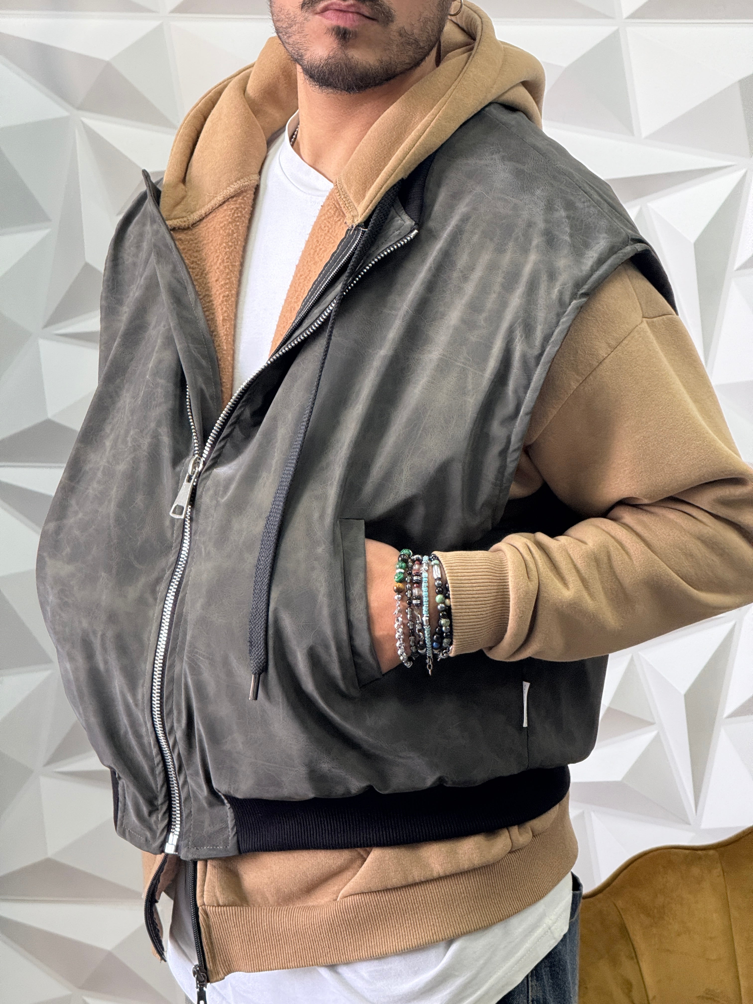 Smanicato ecopelle martorizzato New Job Brand