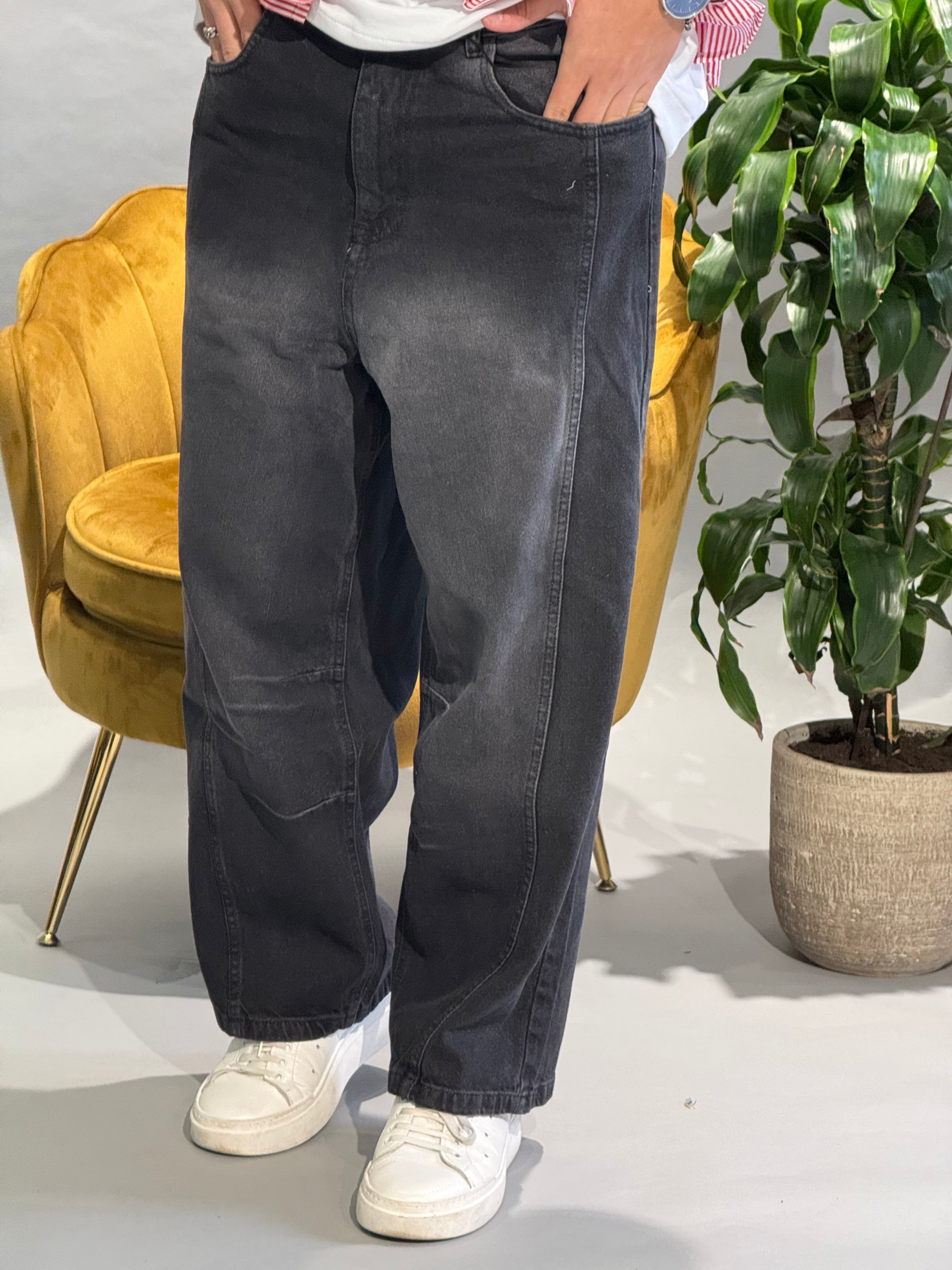 JEANS WILDE SFUMATO NERO NEW JOB BRAND