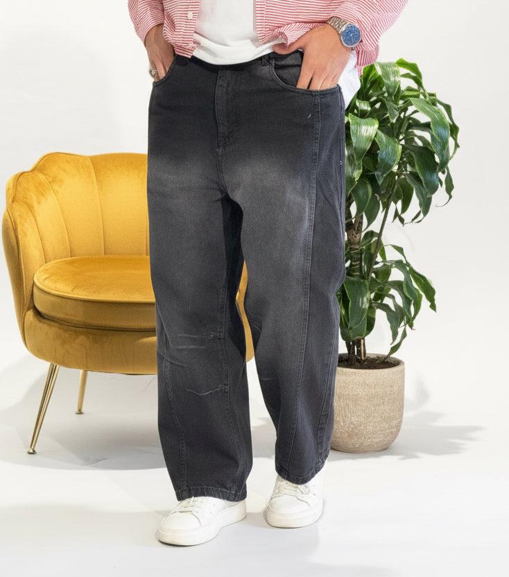 JEANS WILDE SFUMATO NERO NEW JOB BRAND