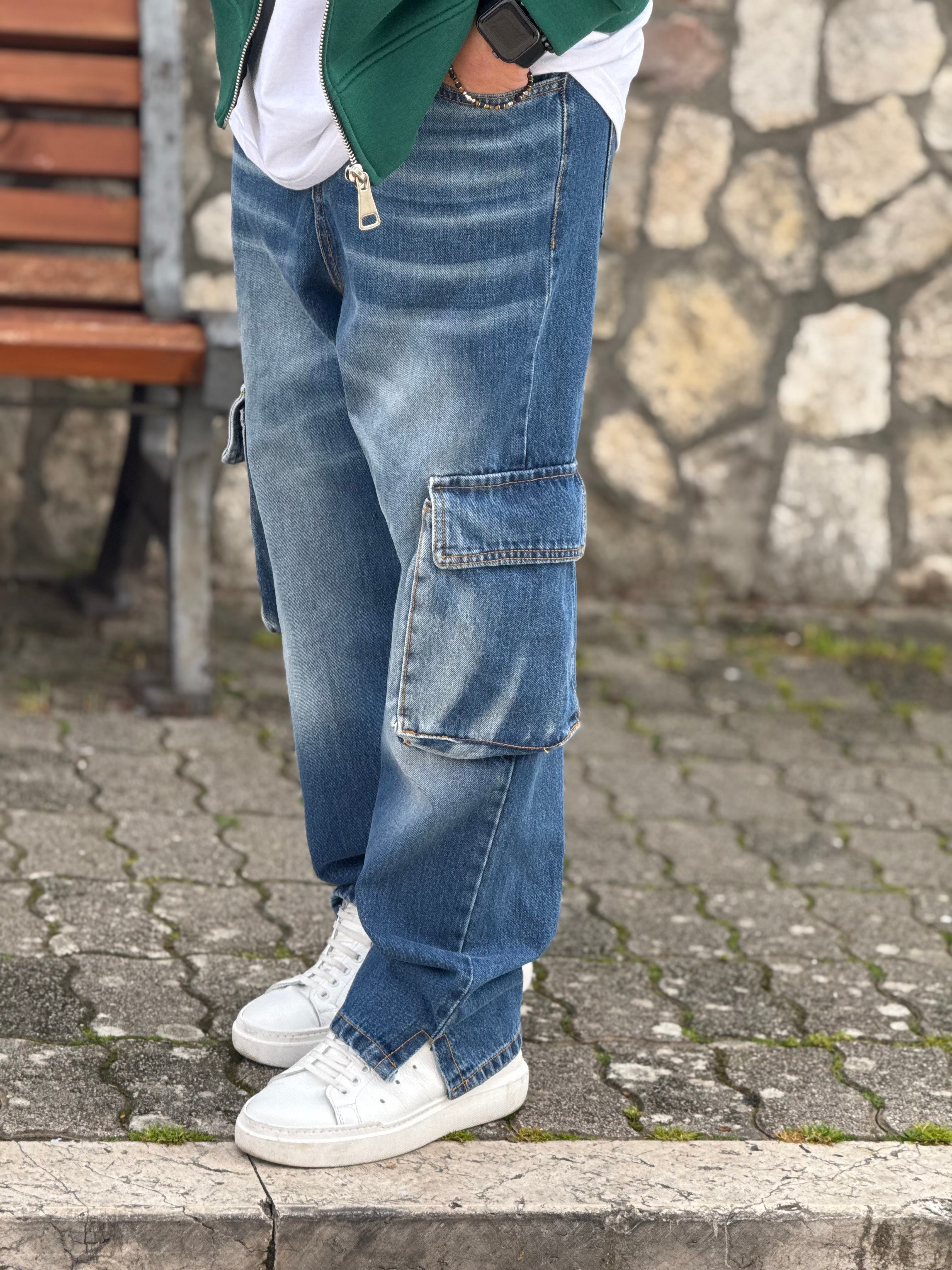 CARGO JEANS BALLON FONDO AMPIO NEW JOB BRAND