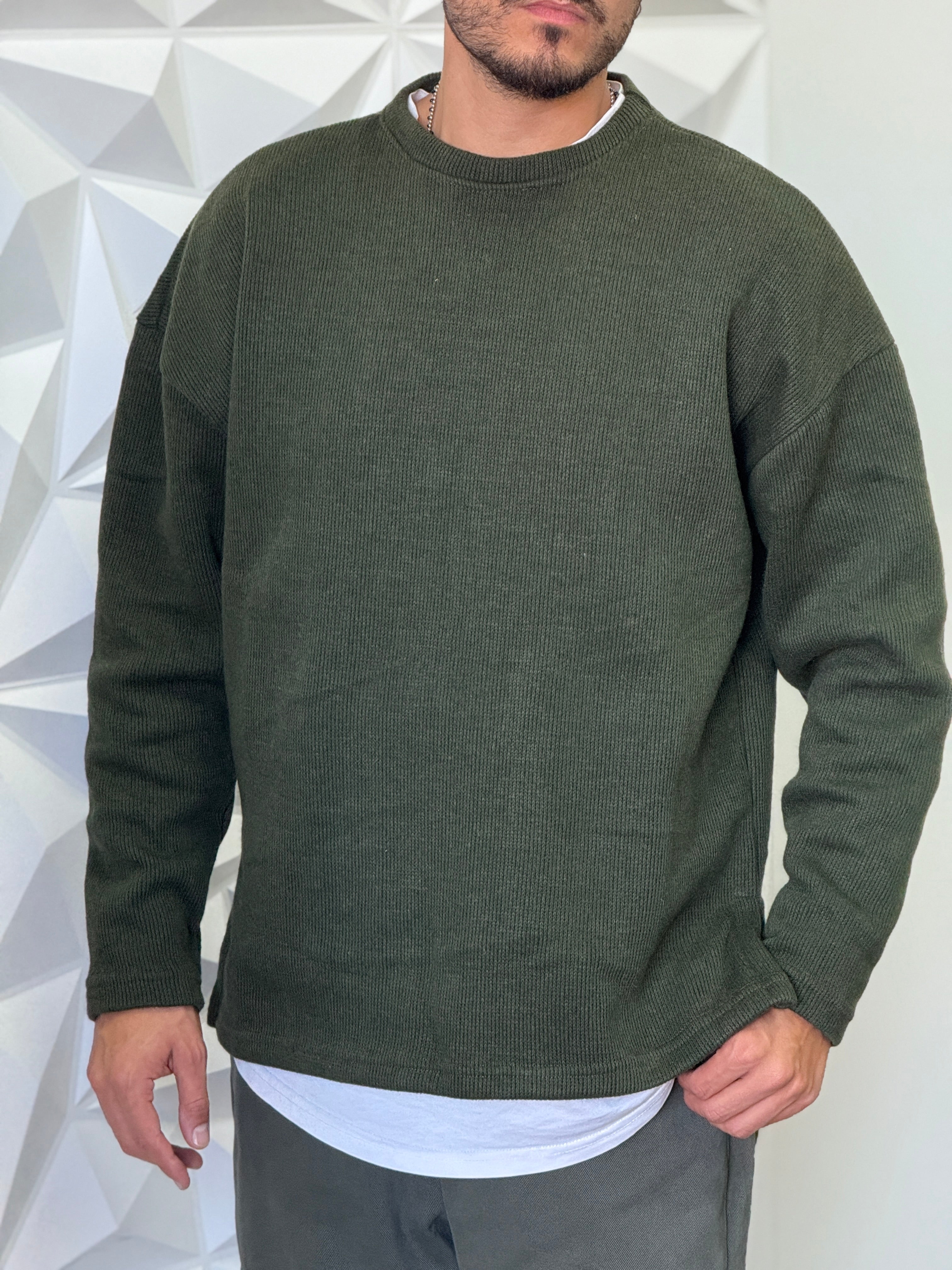 PULLOVER OVERSIZE SPACCO VERDE NEW JOB BRAND