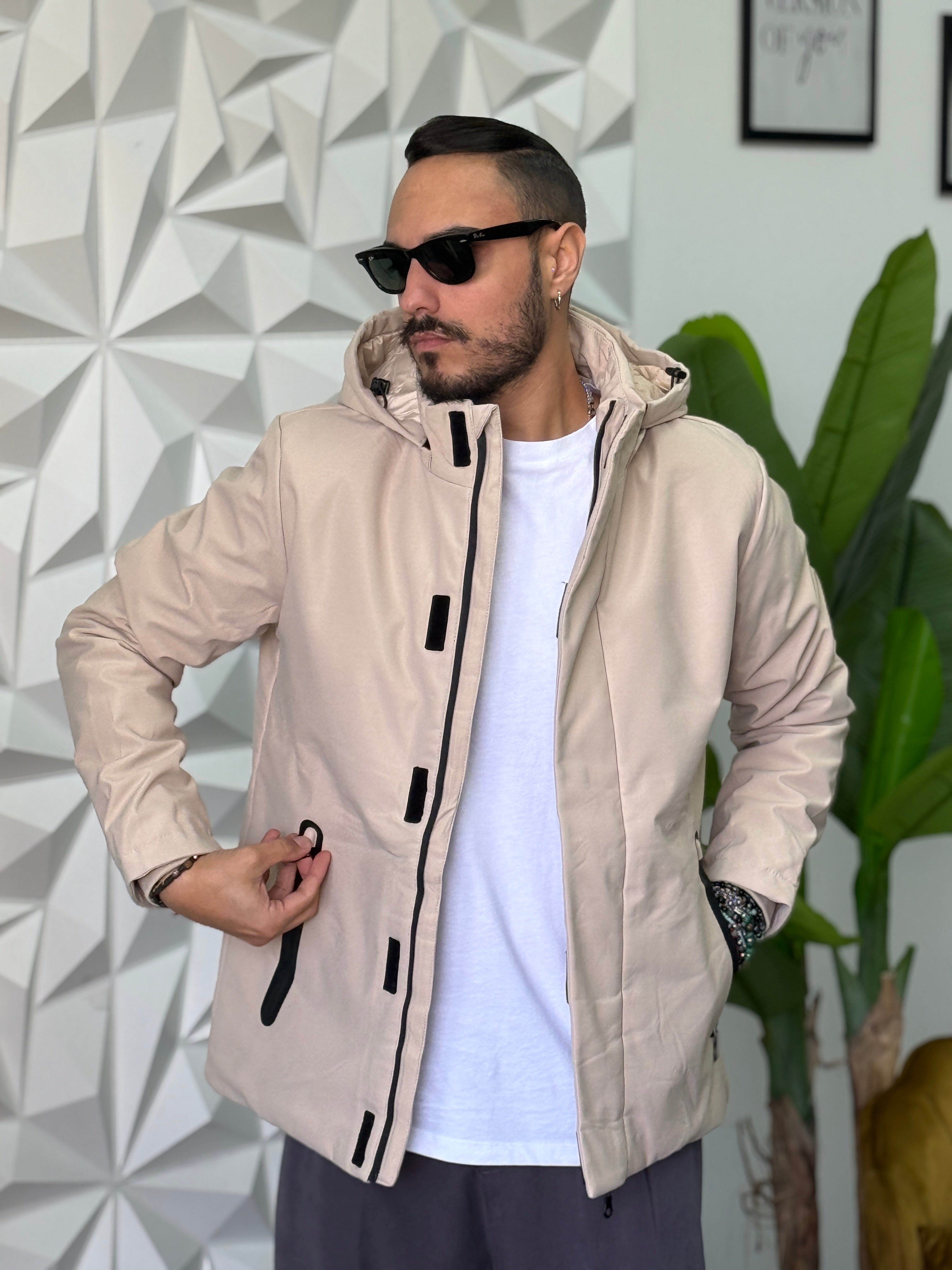 IRON CORE GIUBBINO TESSUTO TECNICO BEIGE NEW JOB BRAND