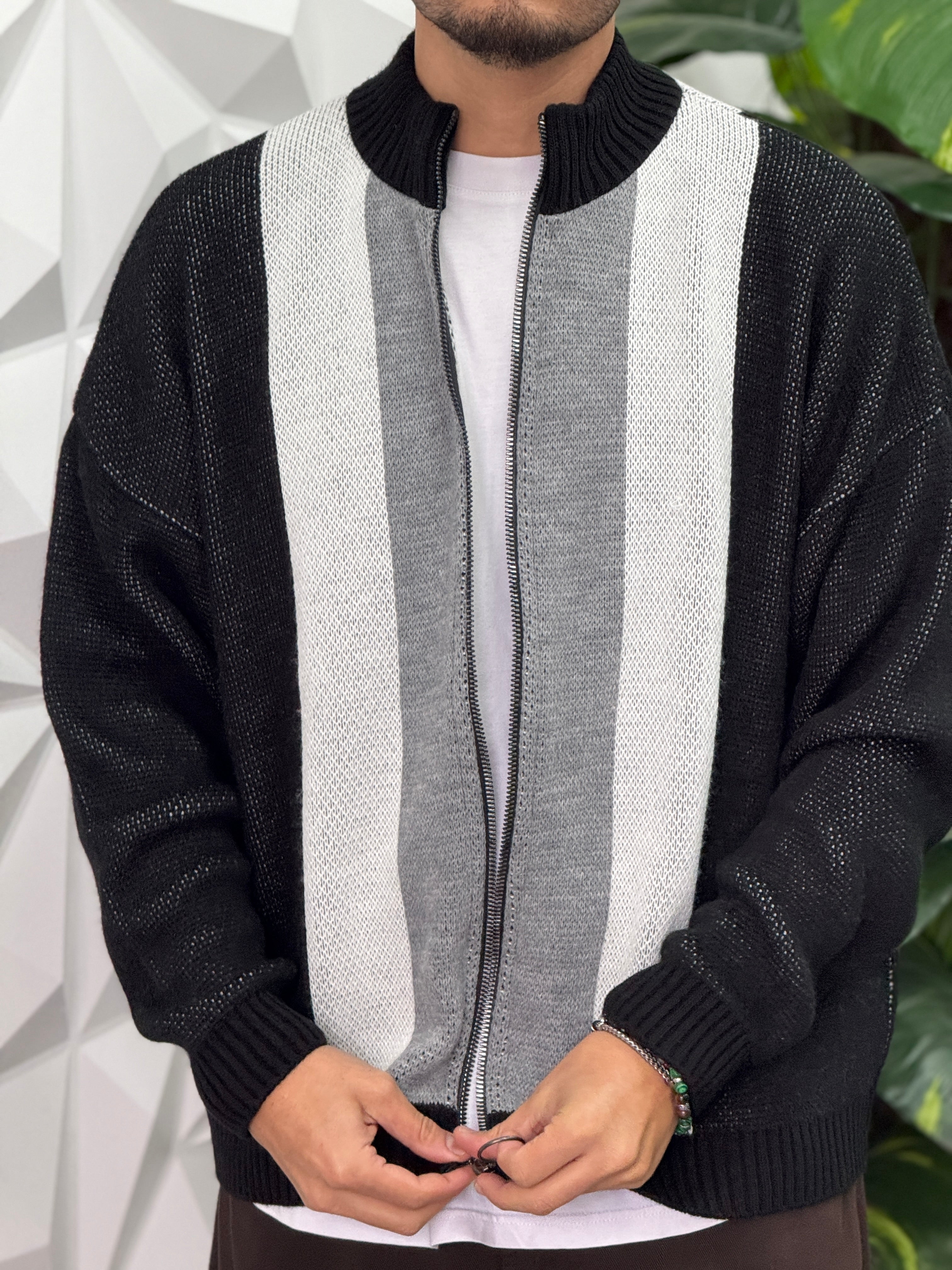 CARDIGAN ZIP NERO NEW JOB BRAND