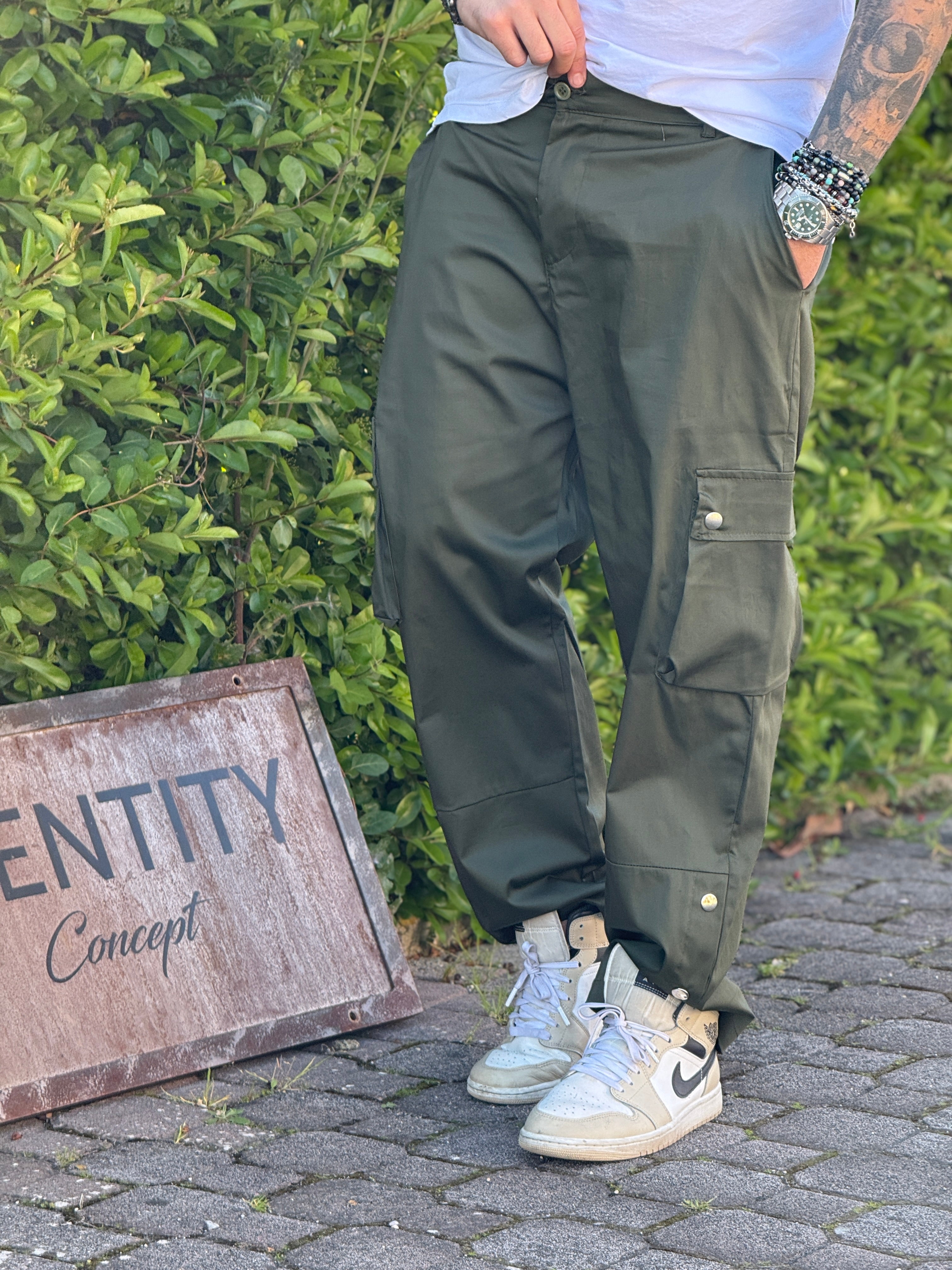 PANTALACCIO IM GAB VERDE MILITARE NEW JOB BRAND